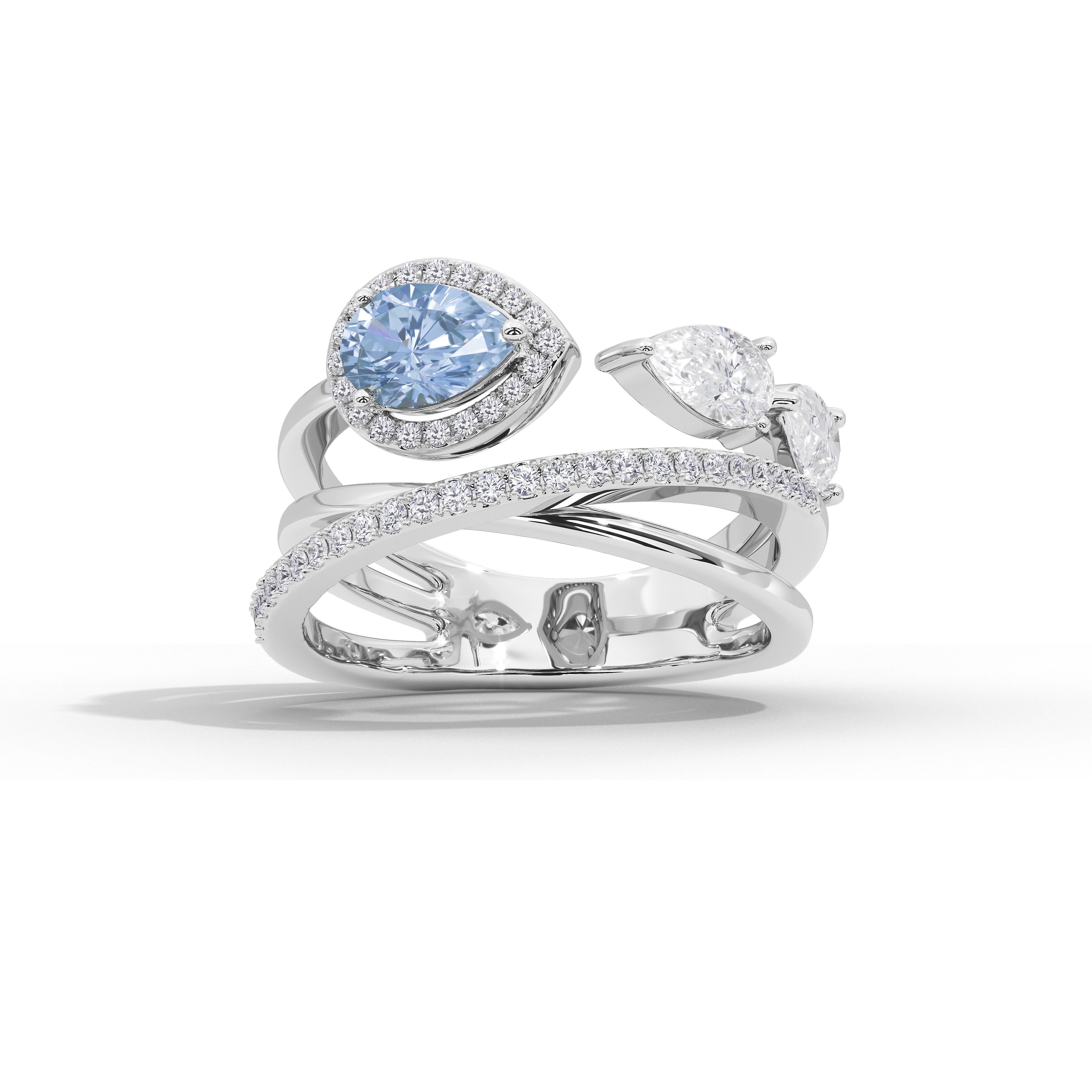 Azure Floriane Designer Band Ring