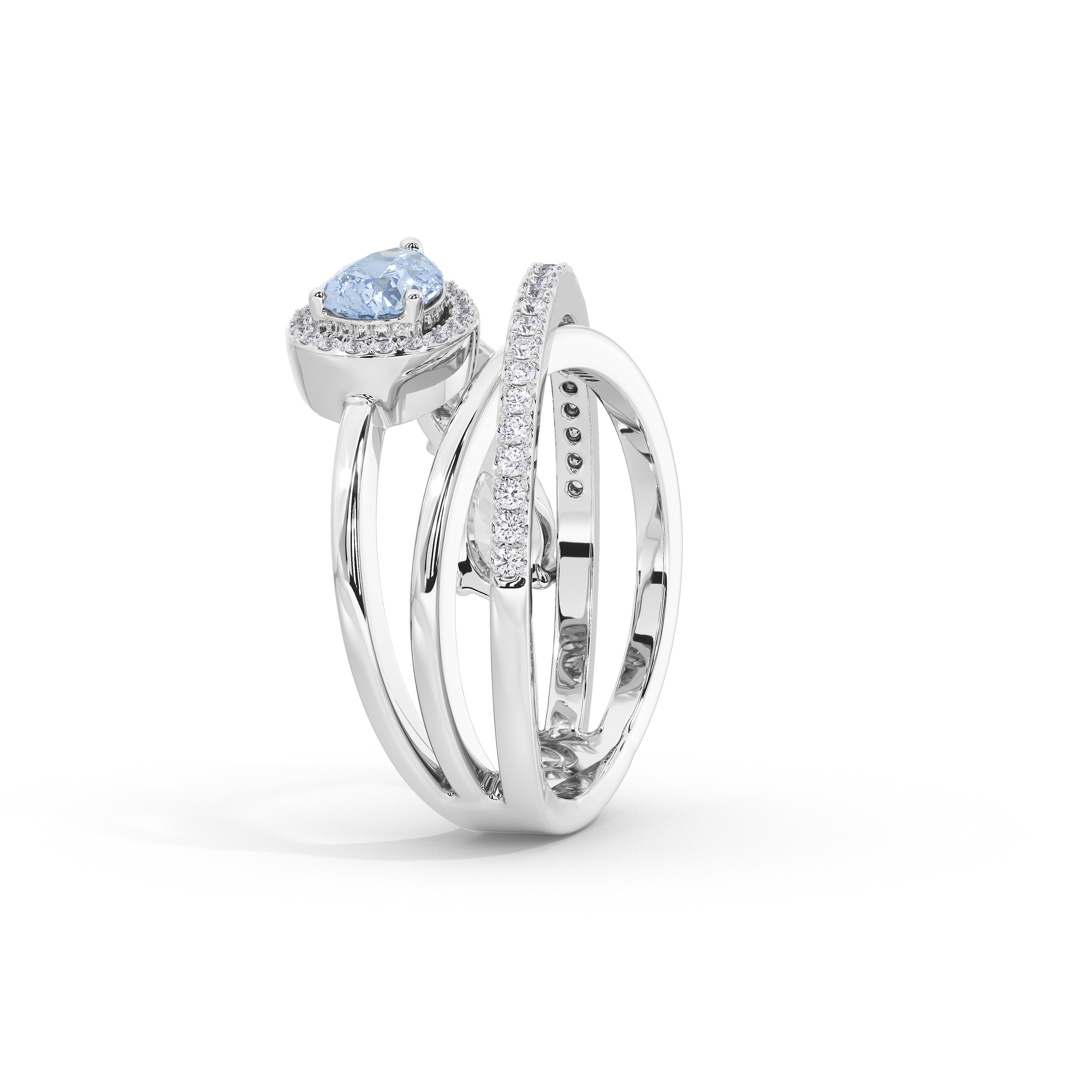 Azure Floriane Designer Band Ring