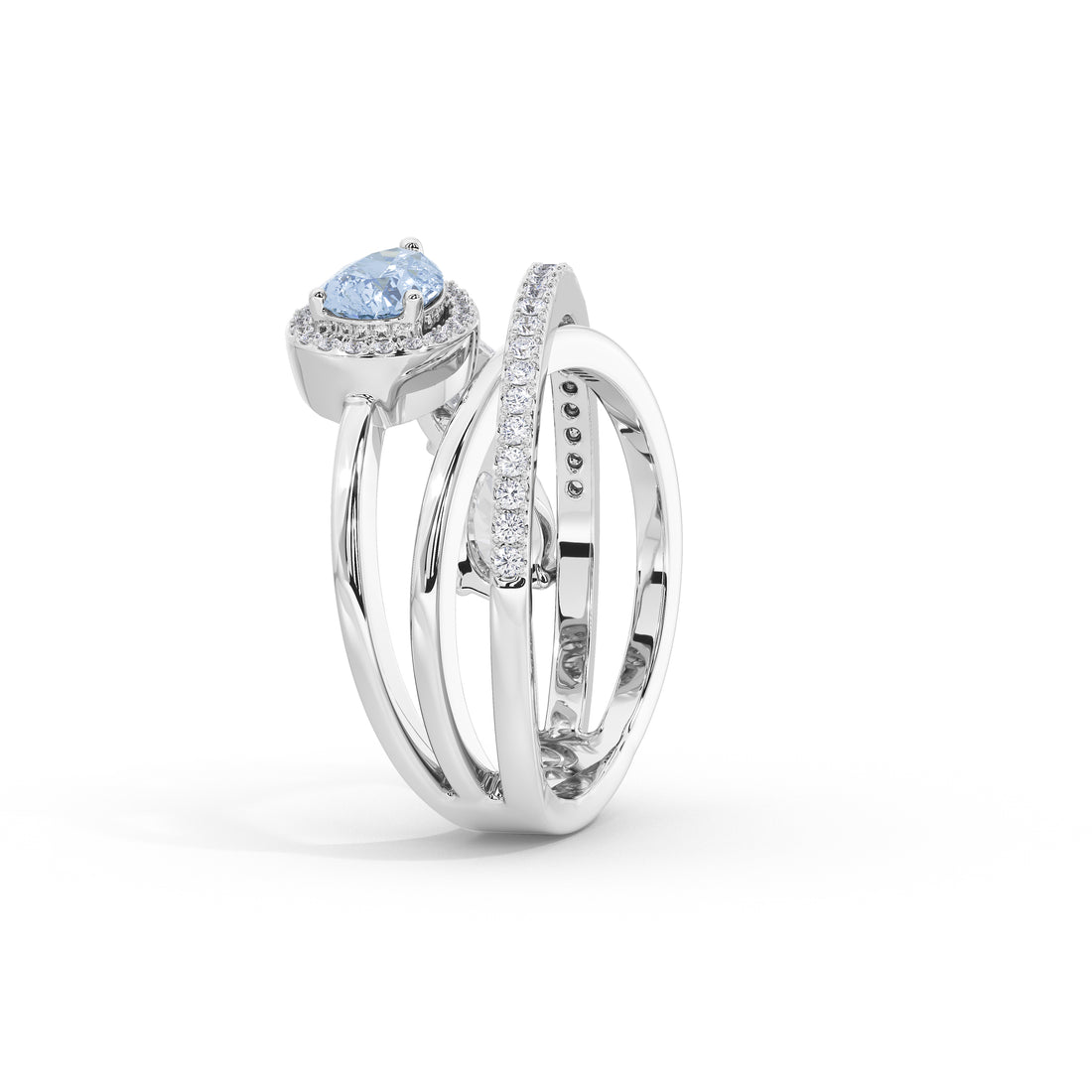 Azure Floriane Designer Band Ring