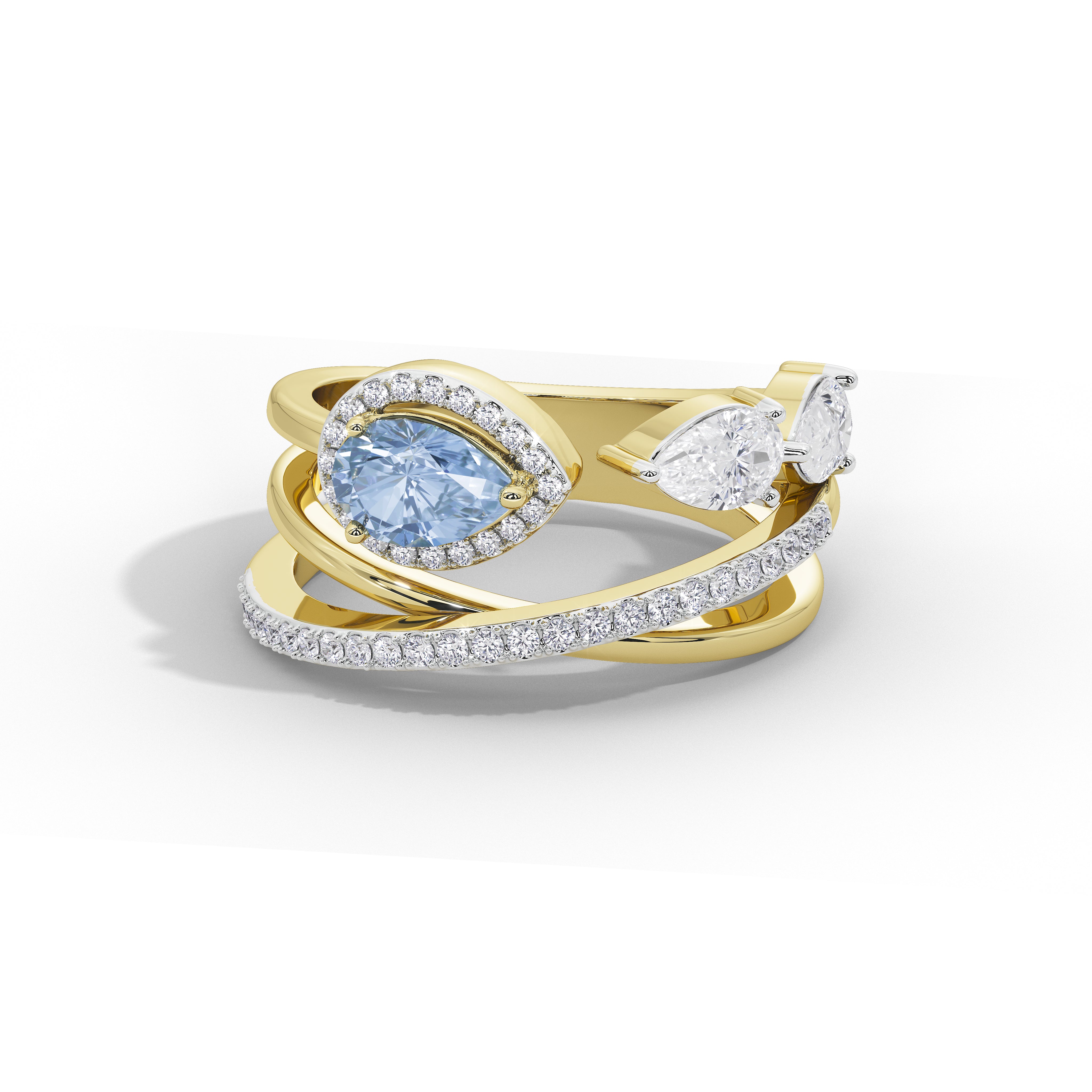 Azure Floriane Designer Band Ring