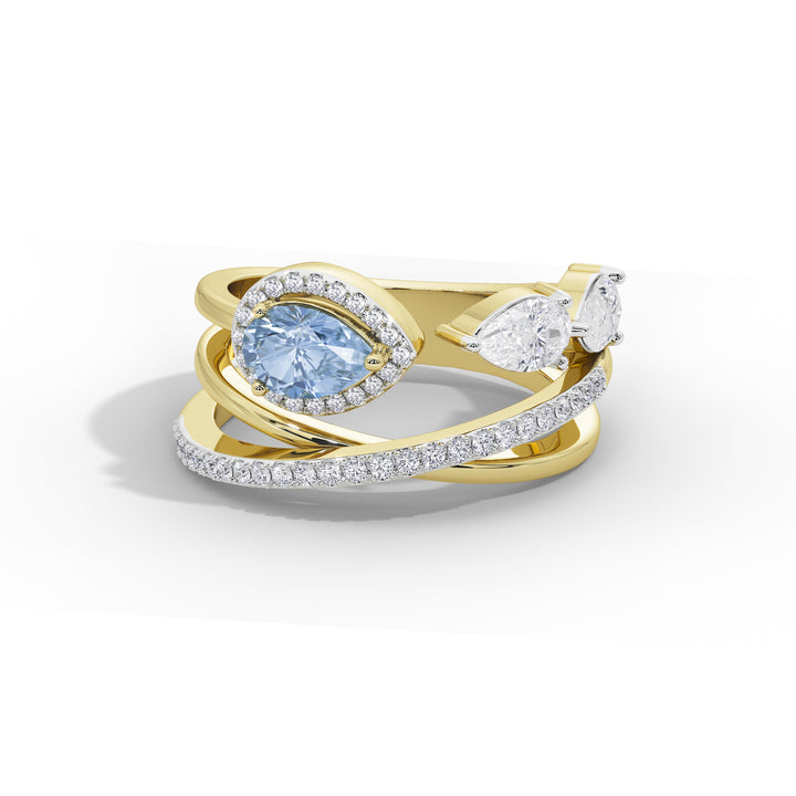 Azure Floriane Designer Band Ring