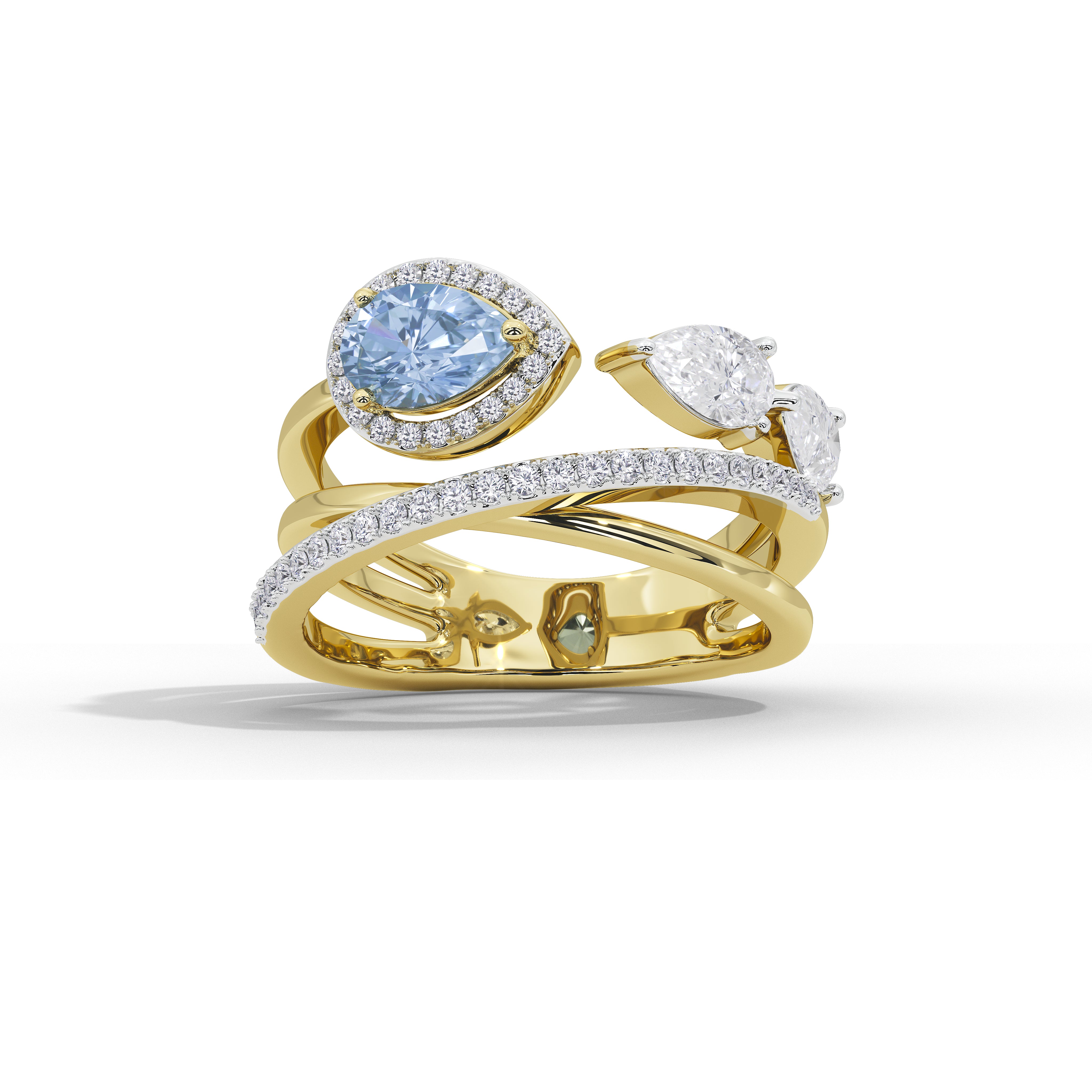 Azure Floriane Designer Band Ring