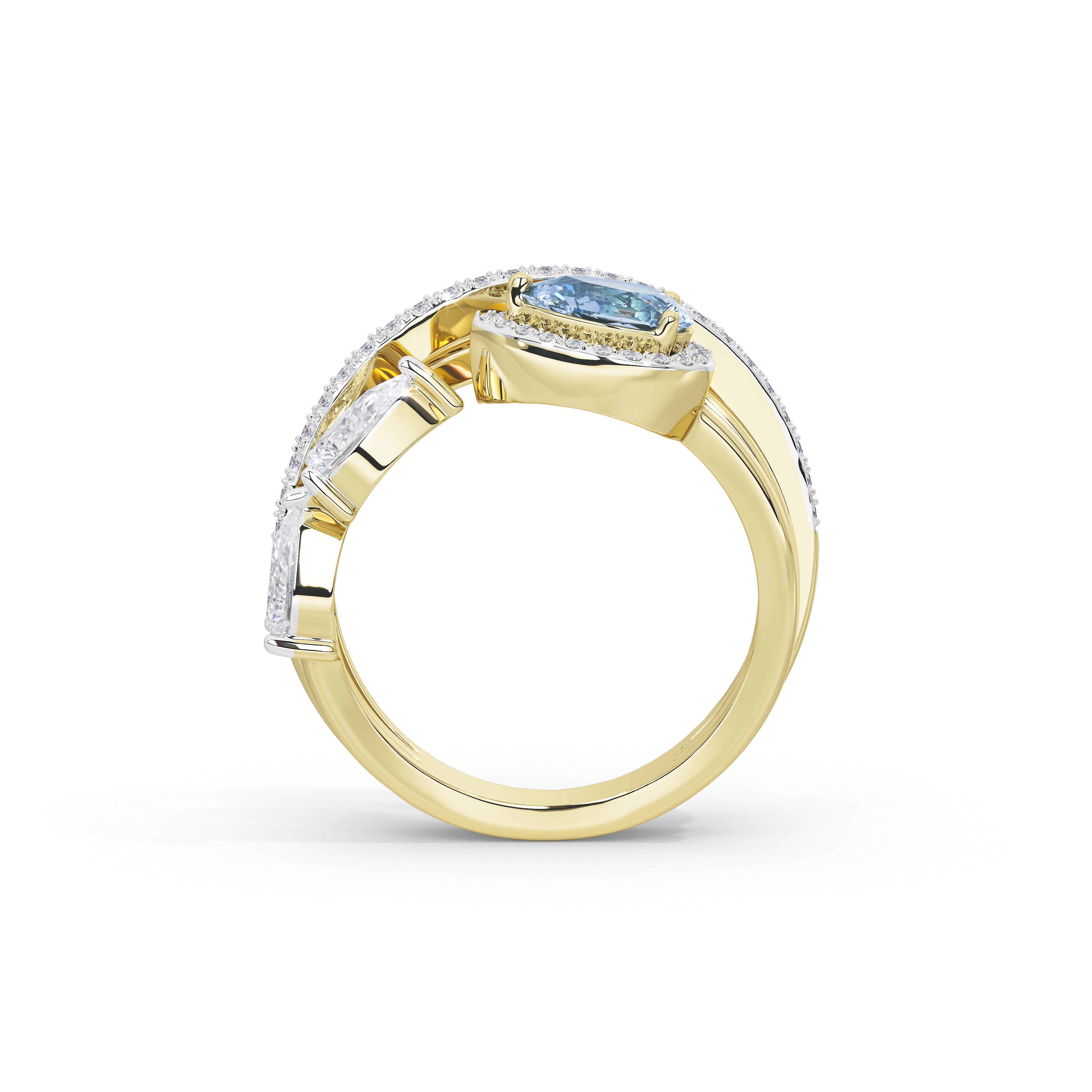 Azure Floriane Designer Band Ring