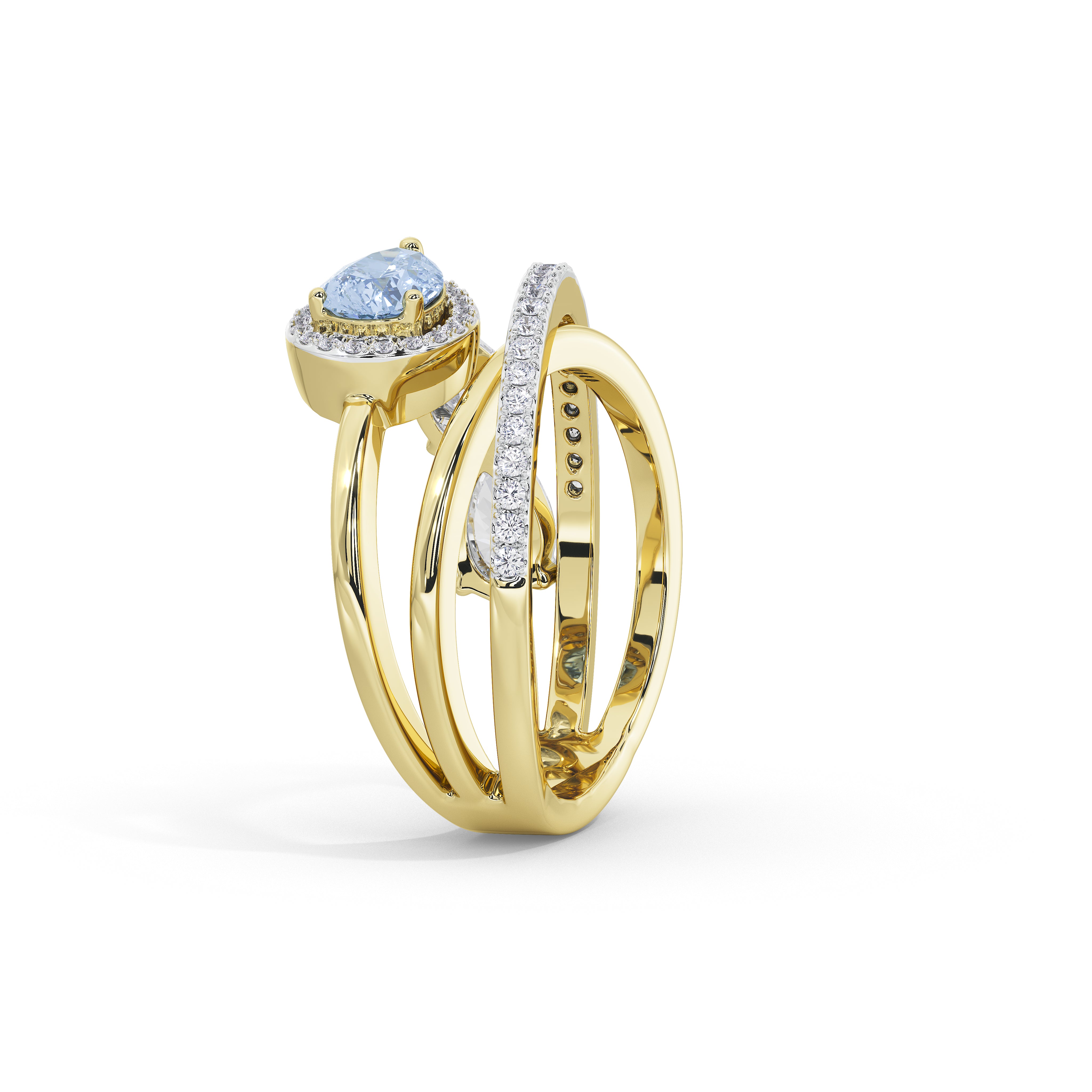Azure Floriane Designer Band Ring