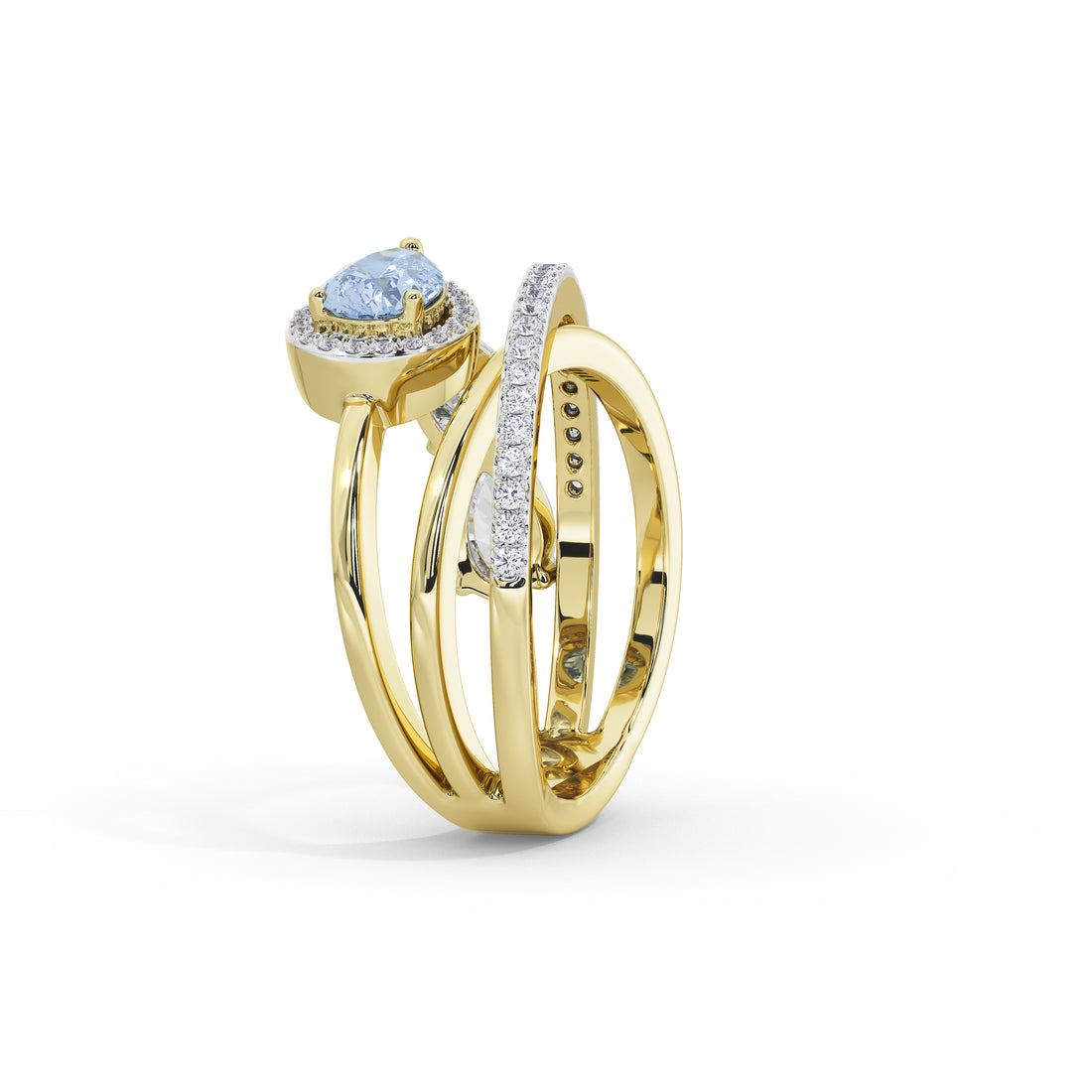 Azure Floriane Designer Band Ring
