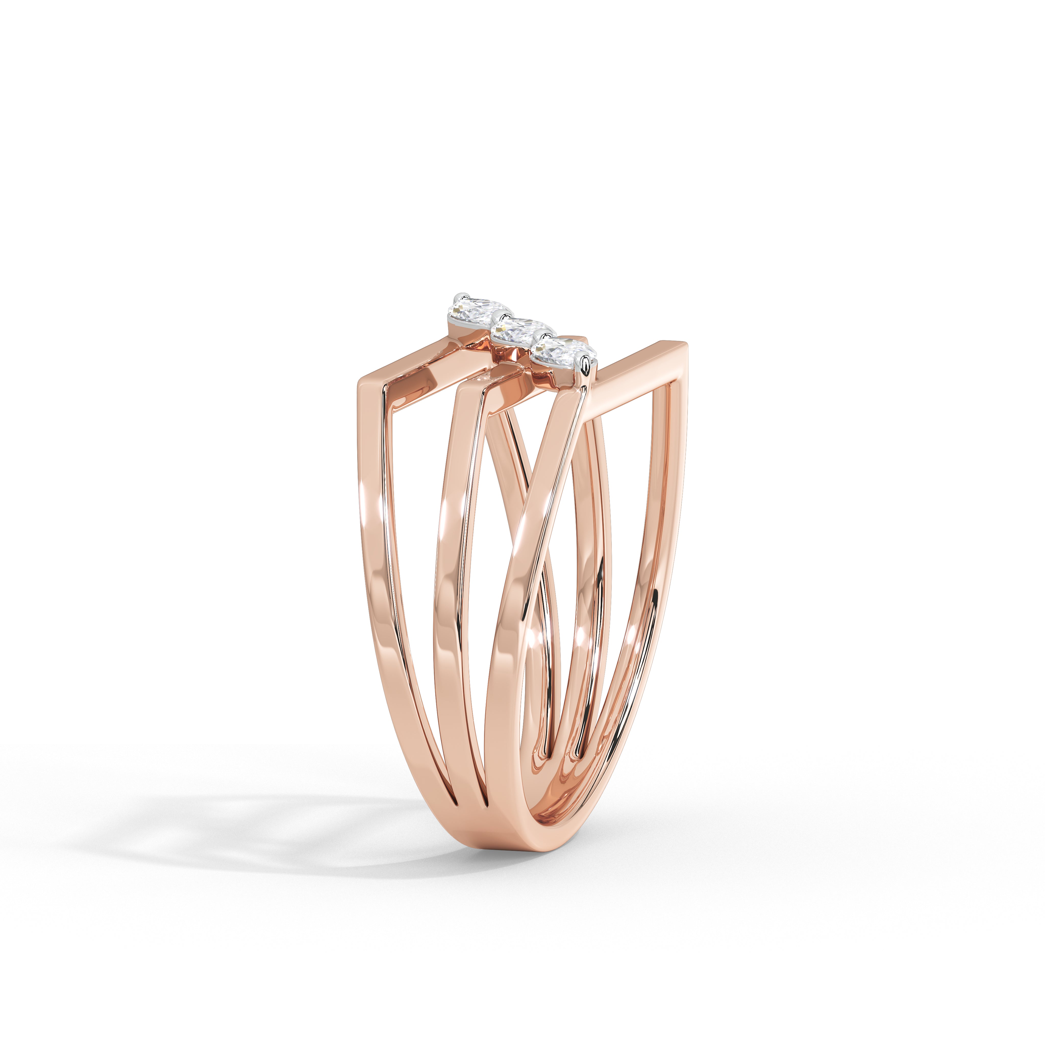 Vaidehi Marquise Bold Three Stone Ring