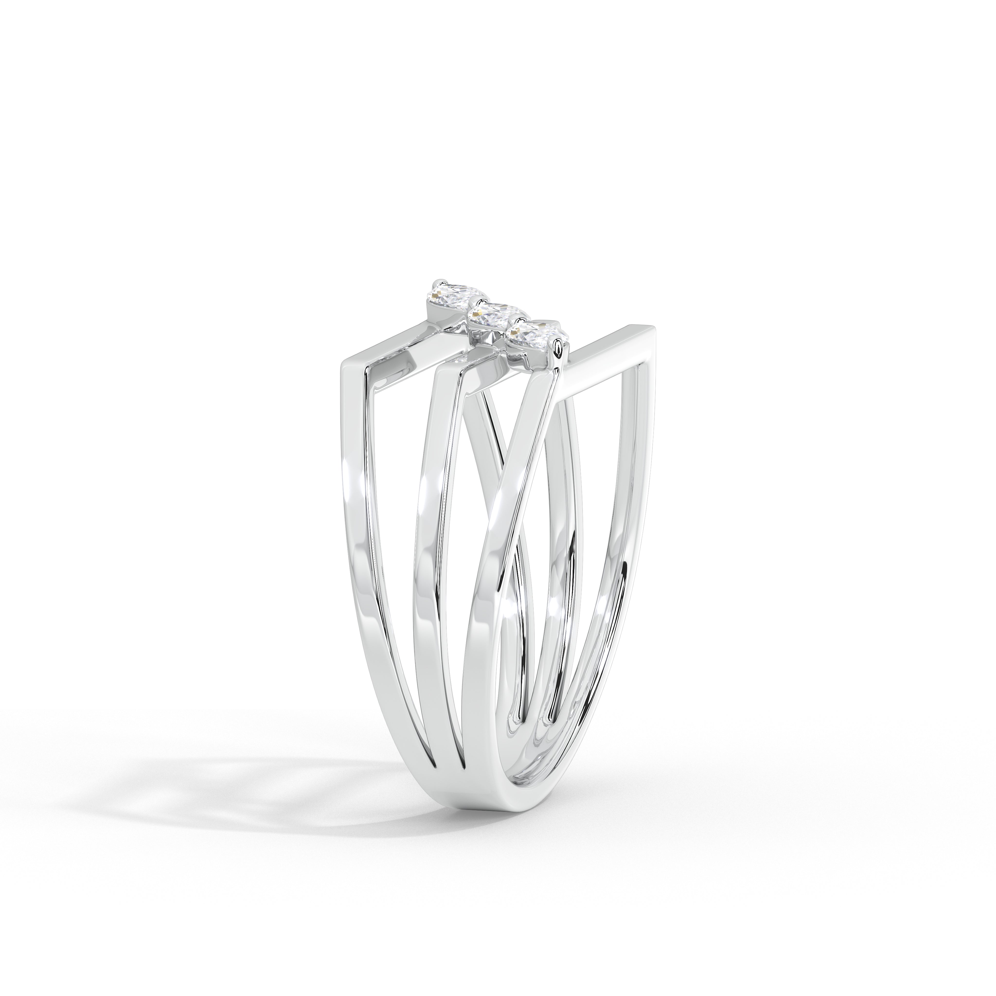 Vaidehi Marquise Bold Three Stone Ring