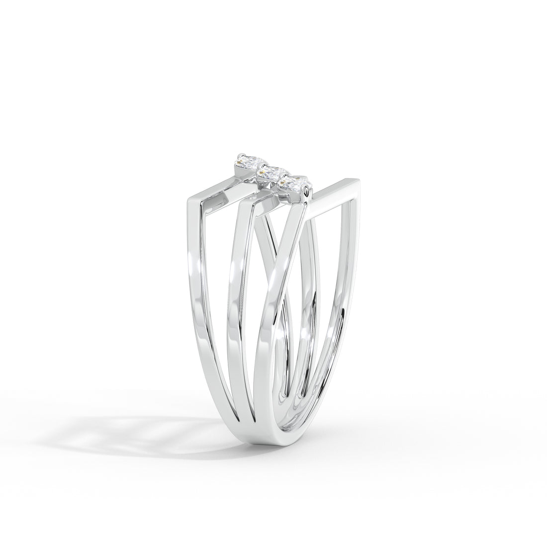 Vaidehi Marquise Bold Three Stone Ring