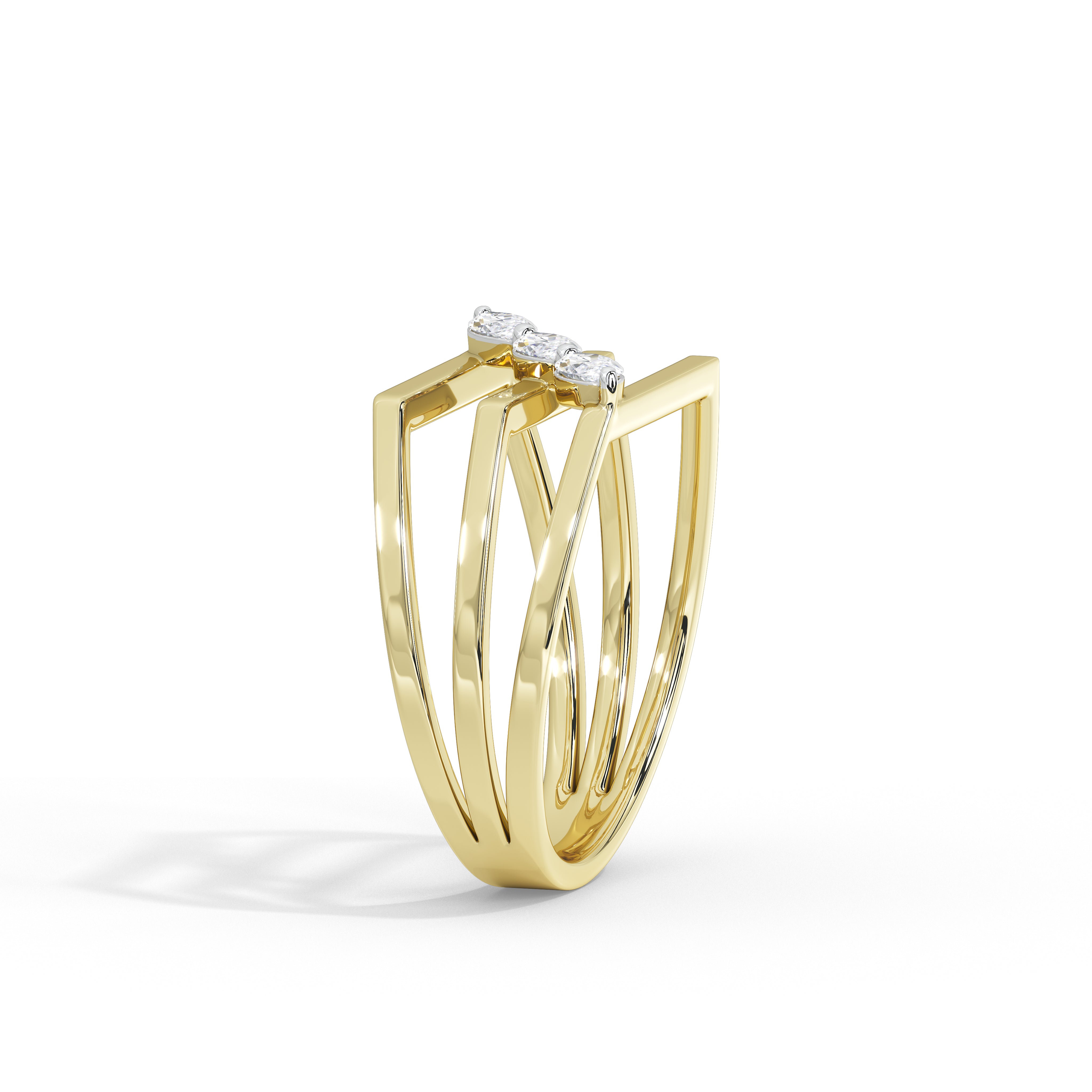 Vaidehi Marquise Bold Three Stone Ring