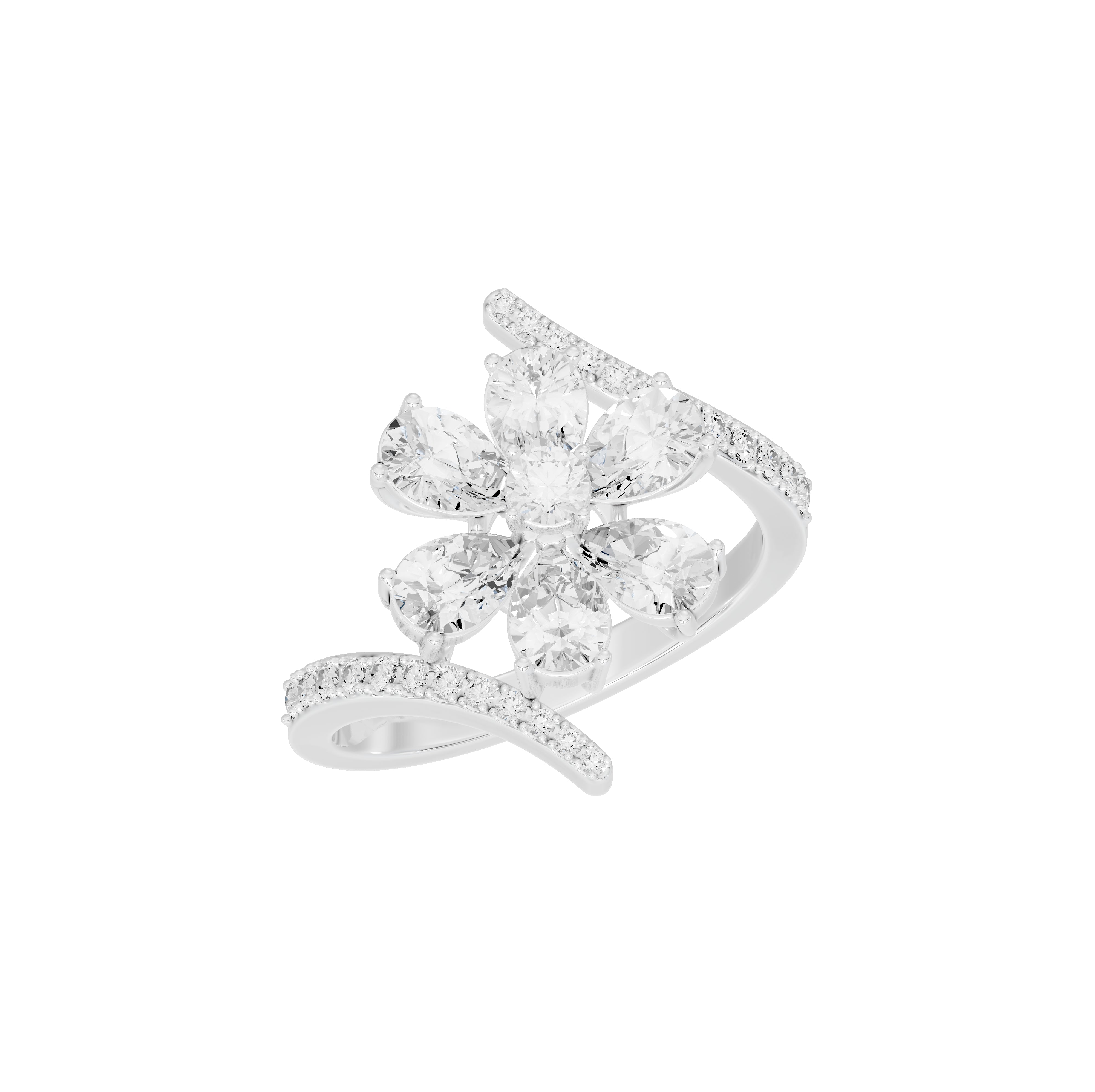 Taissa Pear Floret Diamond Ring