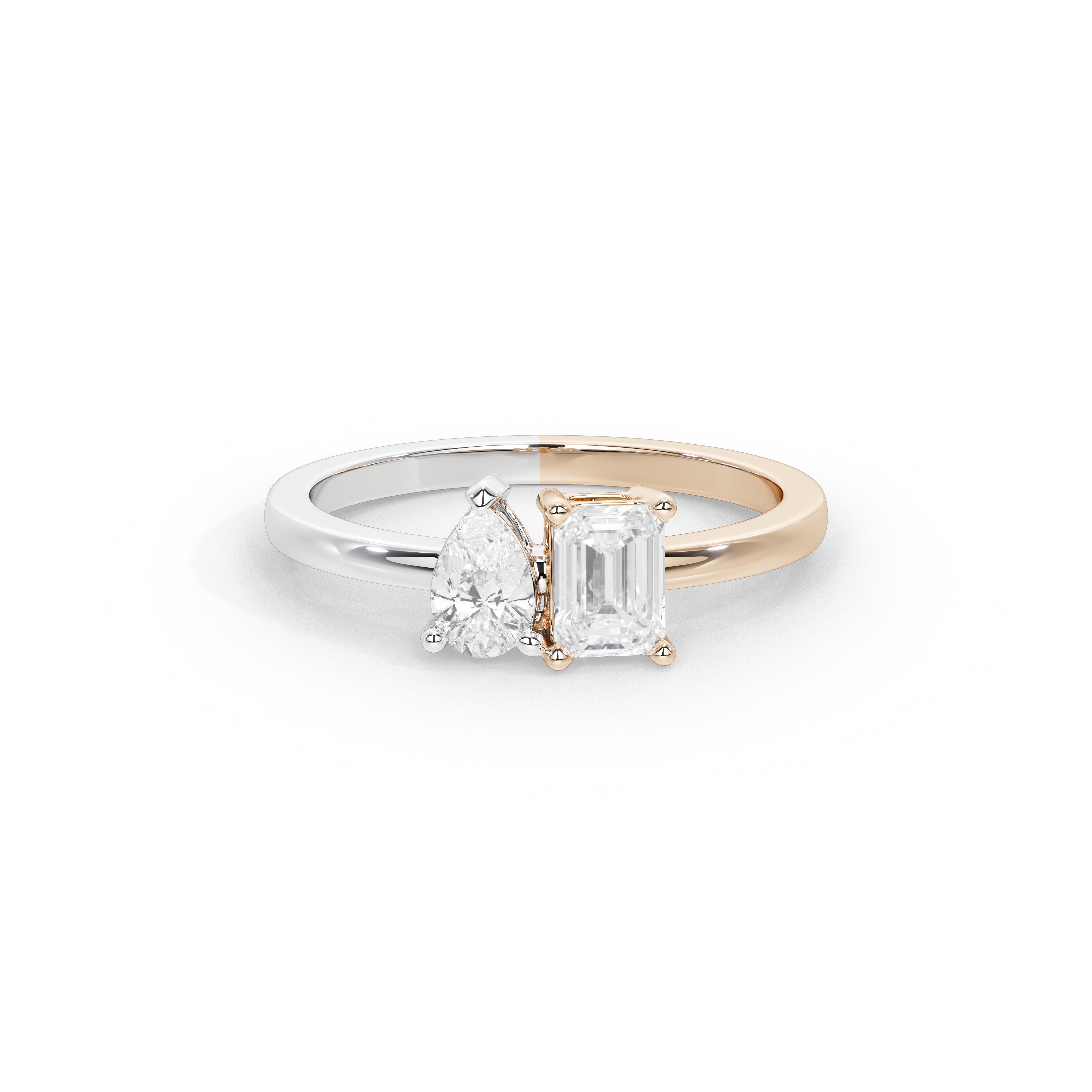 2 Carat Dual Tone 'Toi et Moi' Ring