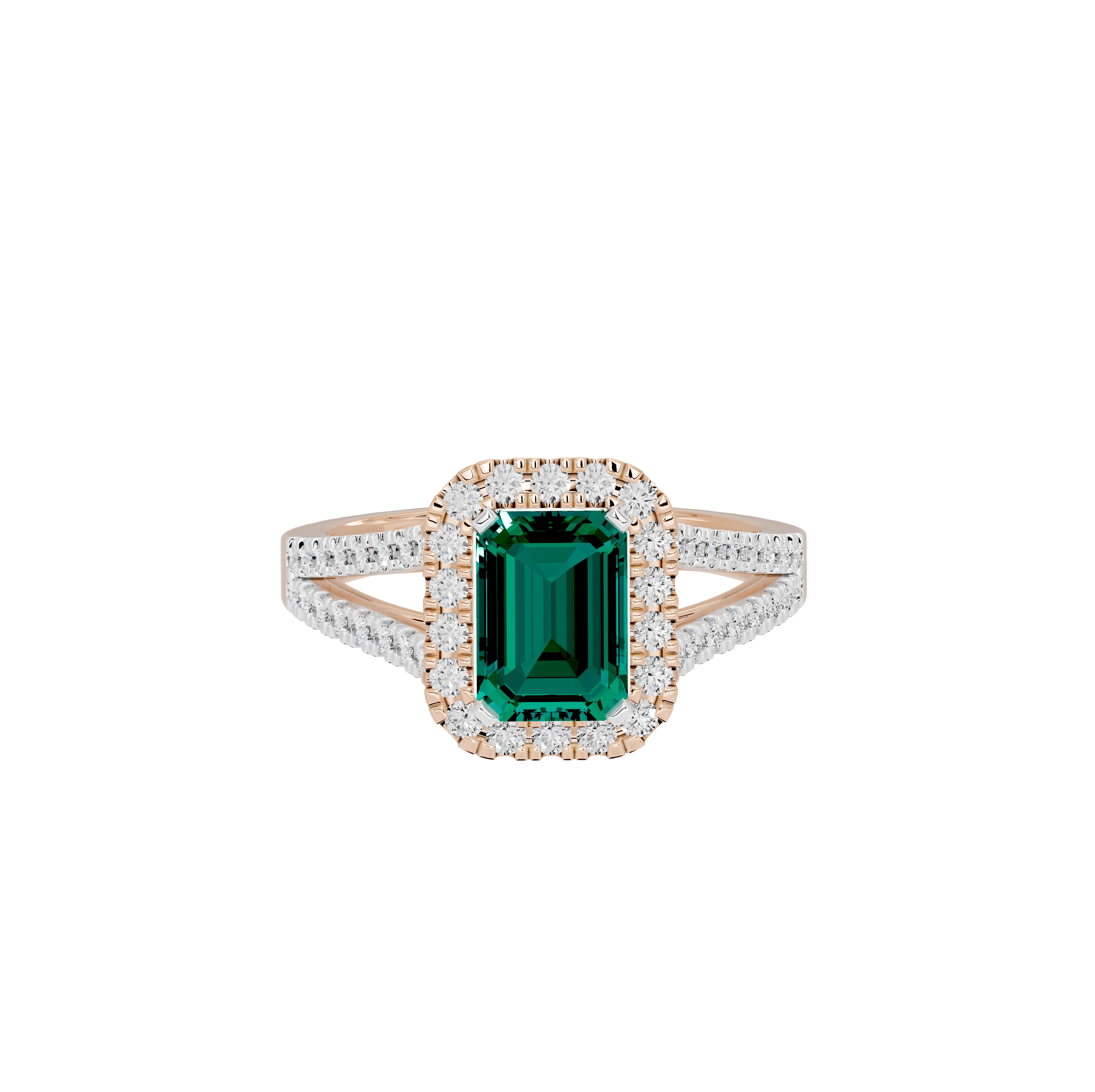 Calloway Emerald Halo Diamond Ring