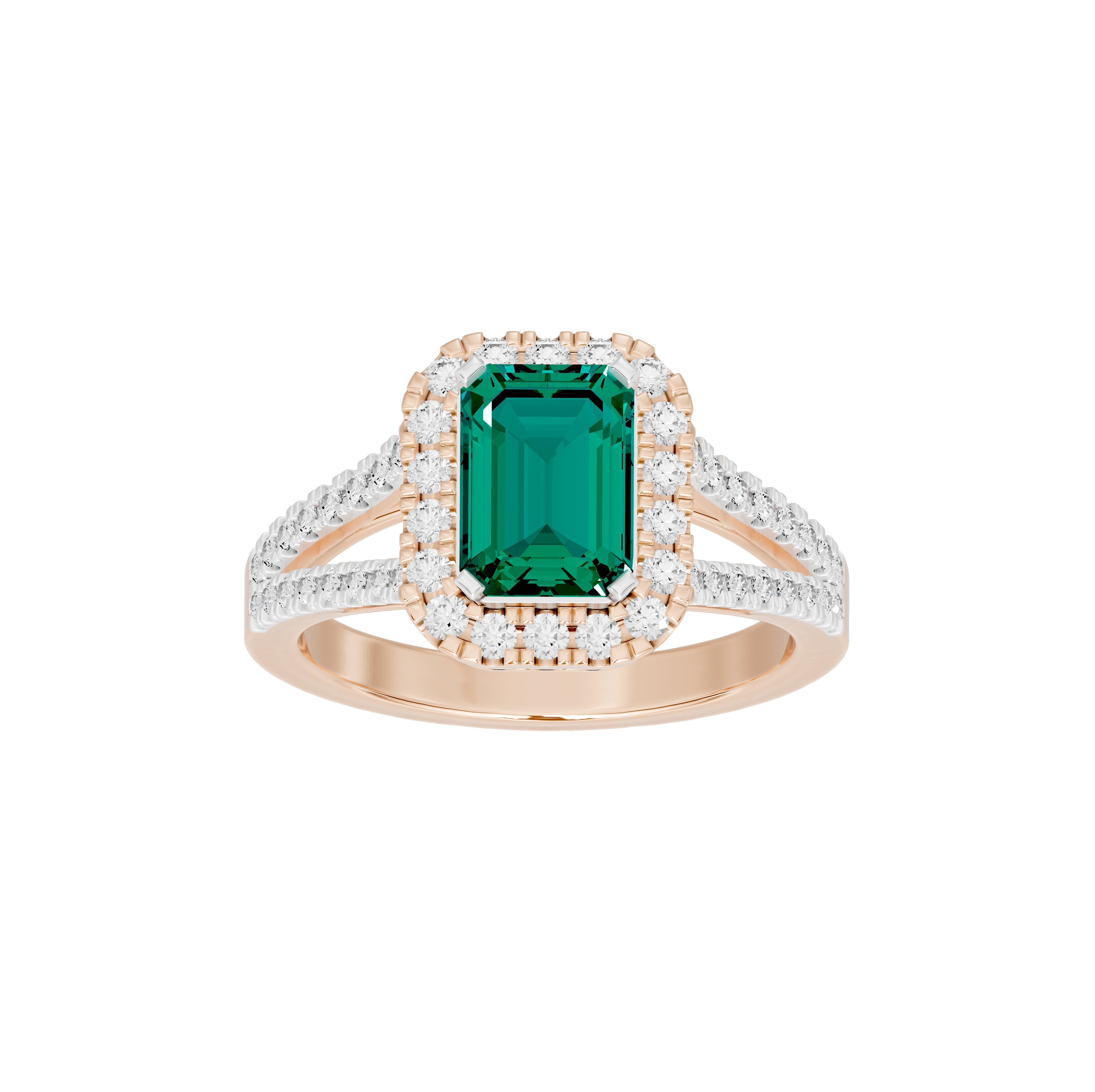 Calloway Emerald Halo Diamond Ring
