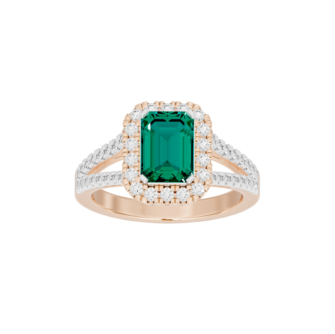Calloway Emerald Halo Diamond Ring