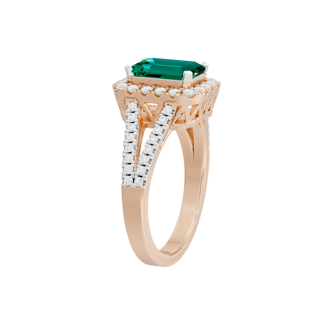 Calloway Emerald Halo Diamond Ring