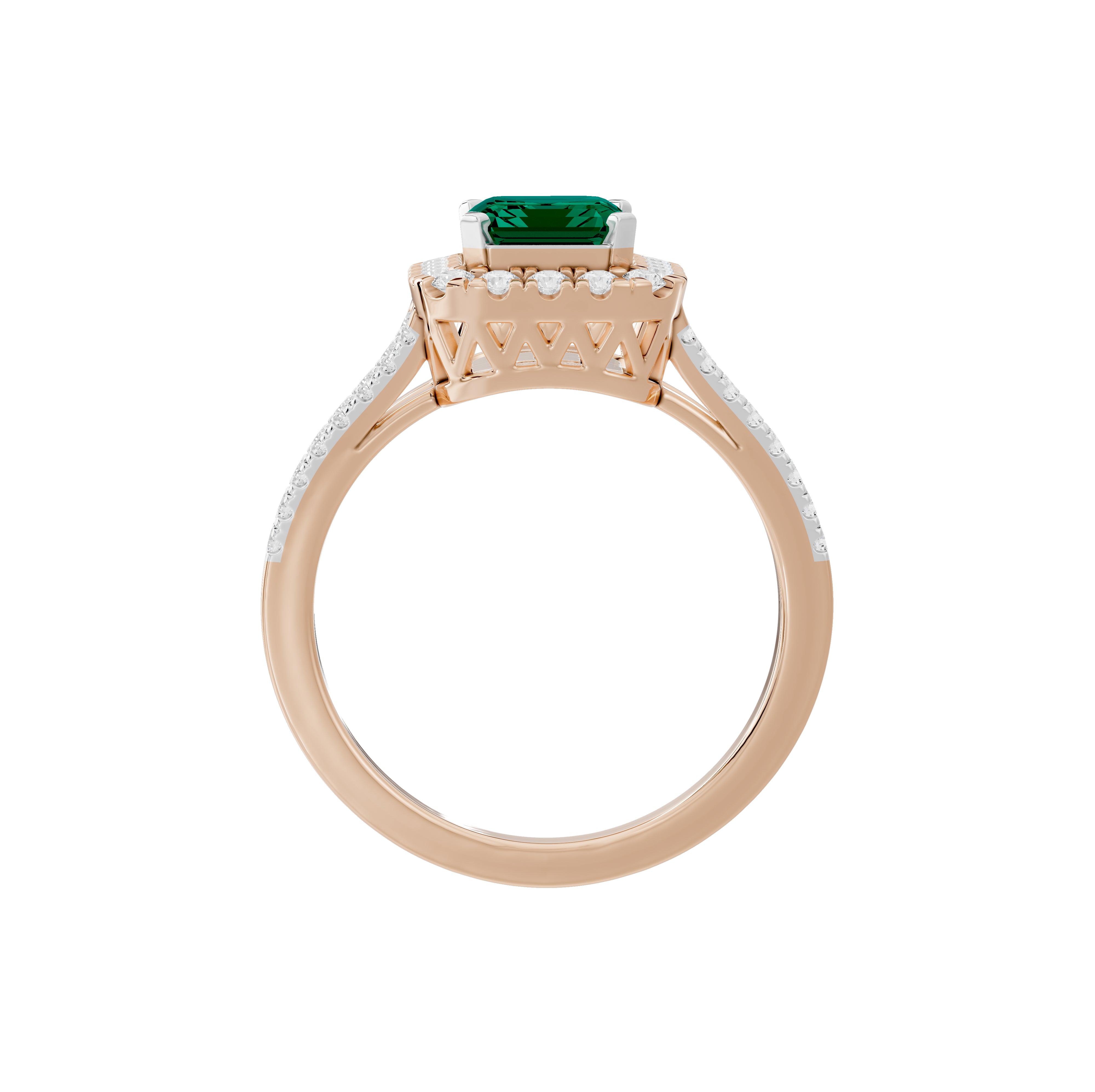 Calloway Emerald Halo Diamond Ring