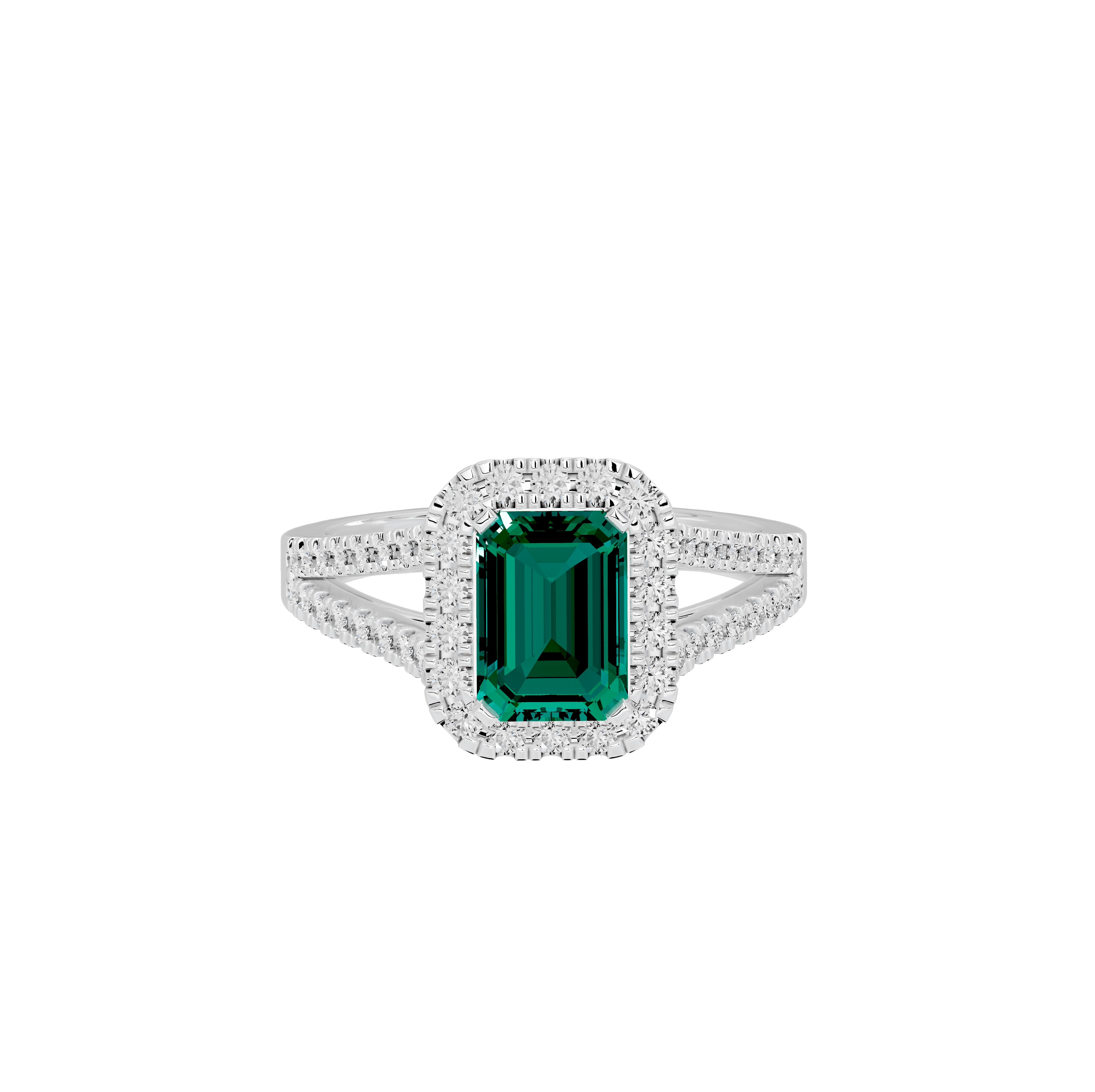 Calloway Emerald Halo Diamond Ring