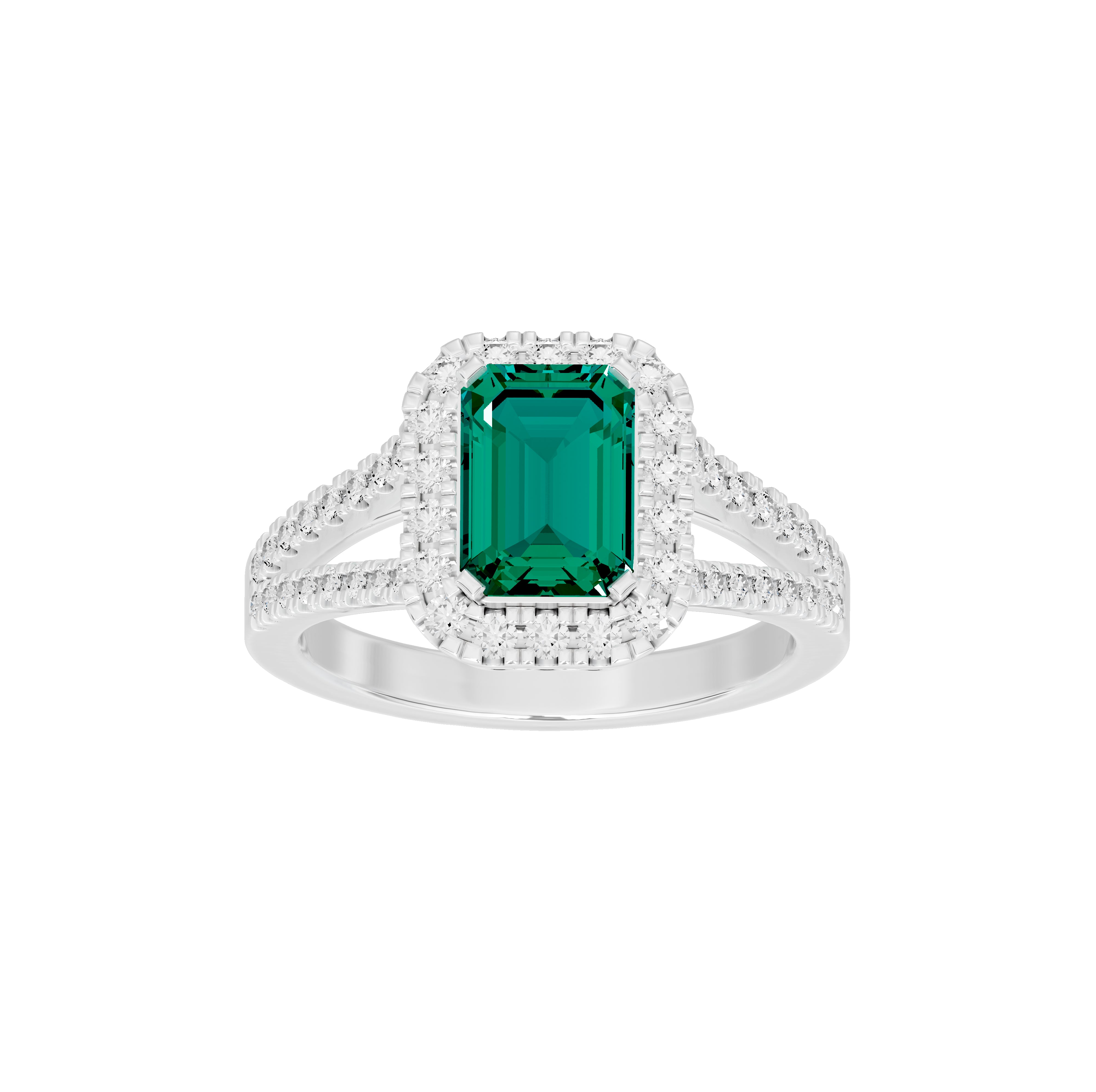 Calloway Emerald Halo Diamond Ring