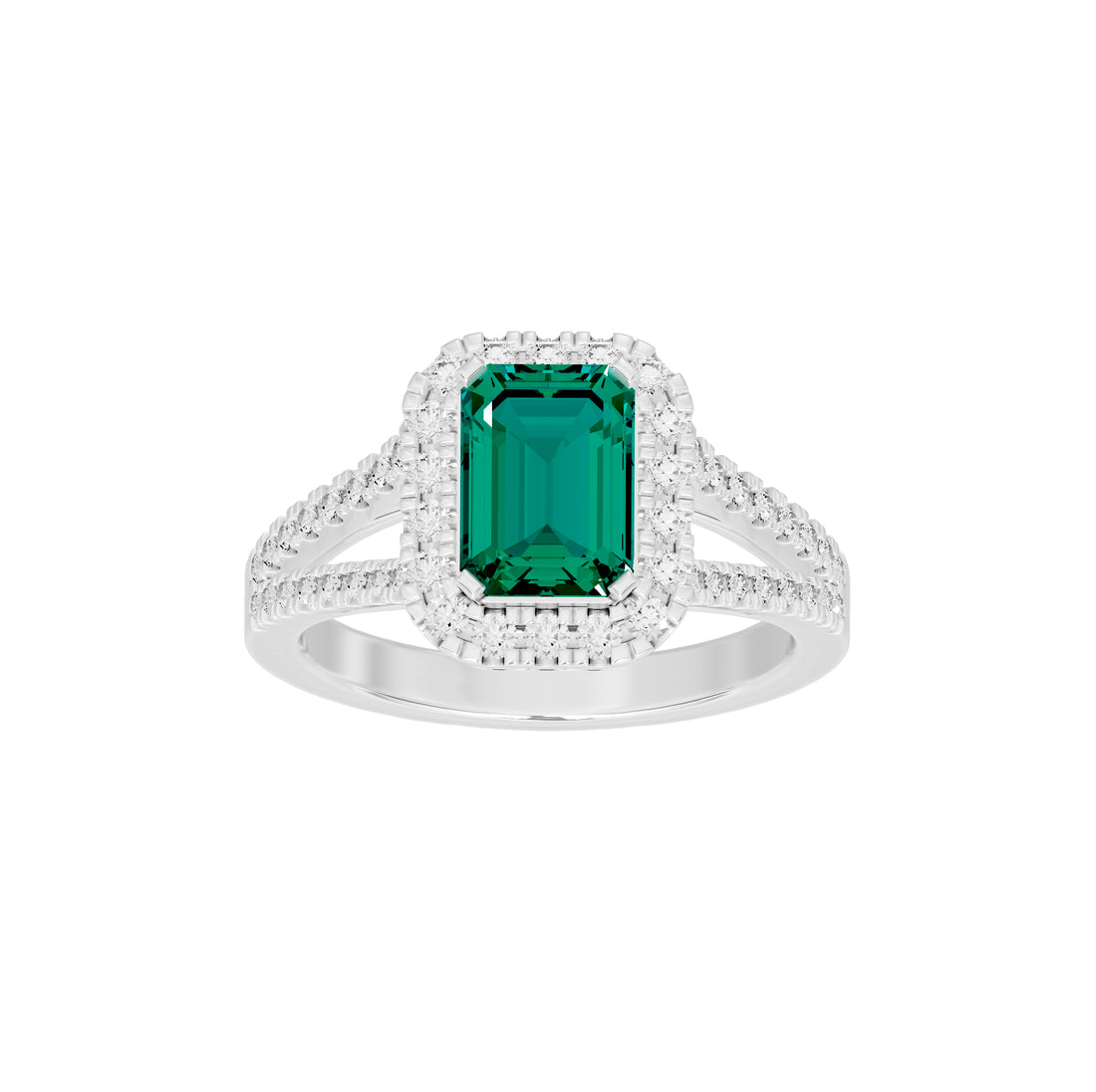 Calloway Emerald Halo Diamond Ring