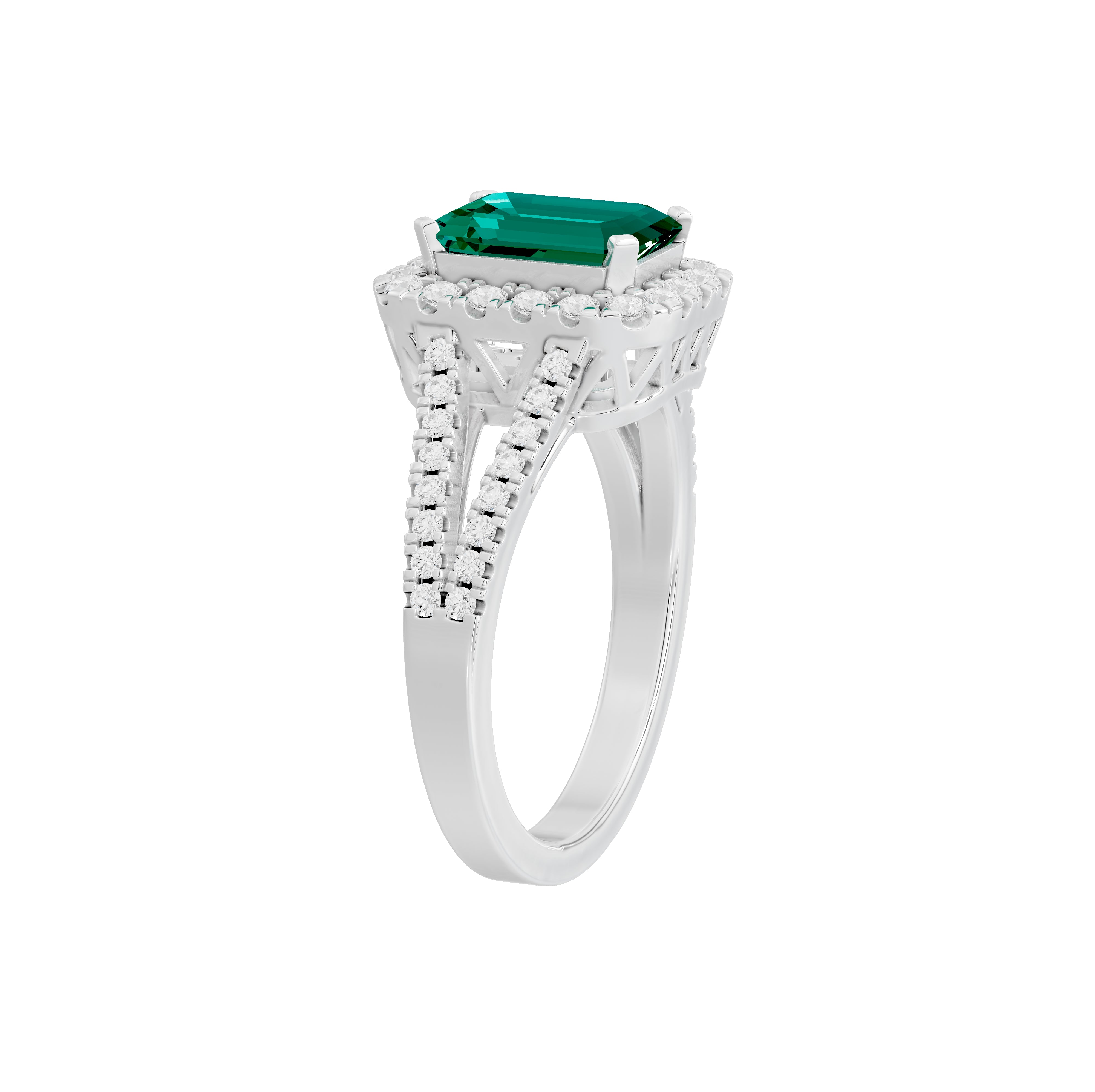 Calloway Emerald Halo Diamond Ring