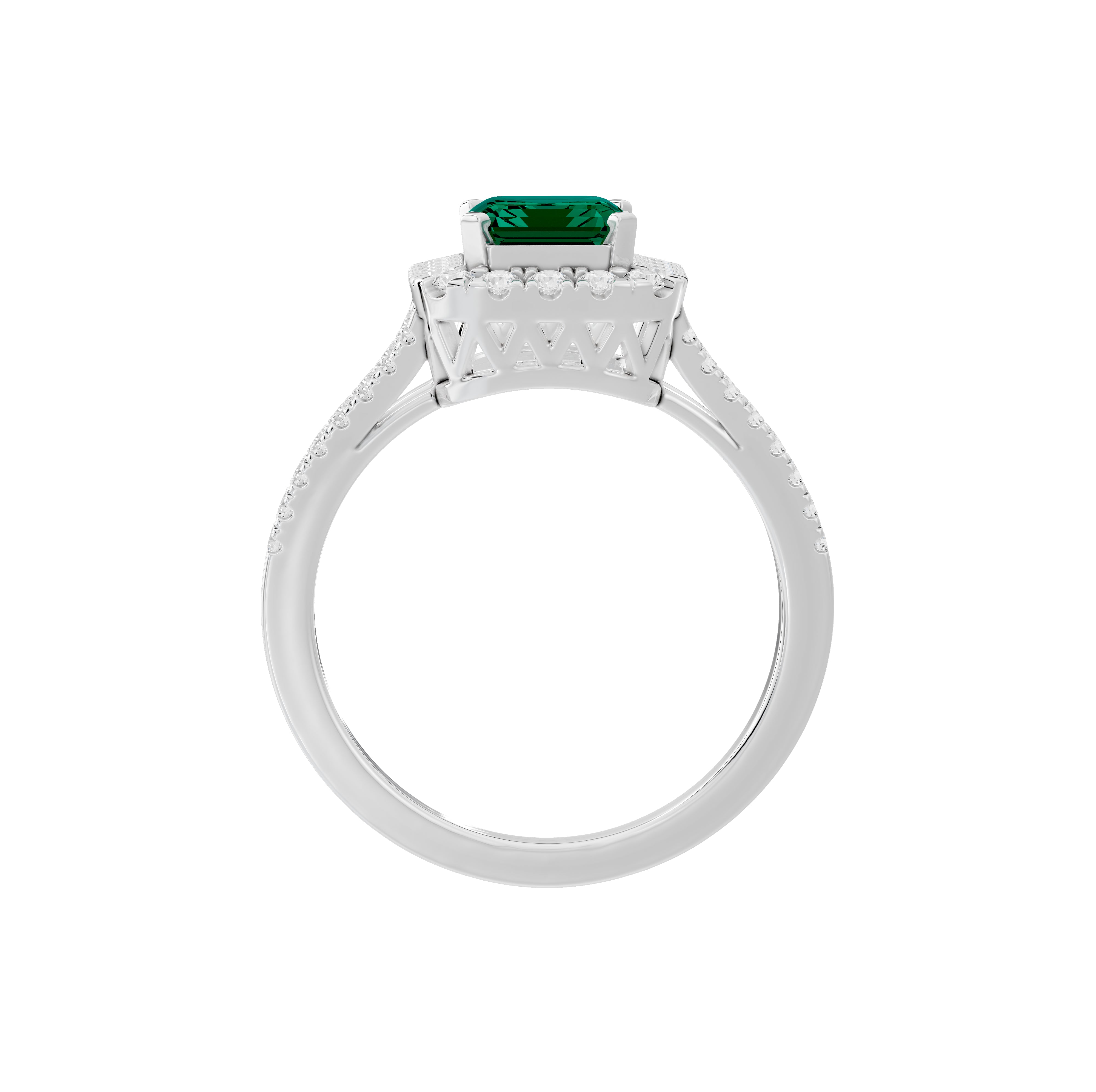 Calloway Emerald Halo Diamond Ring