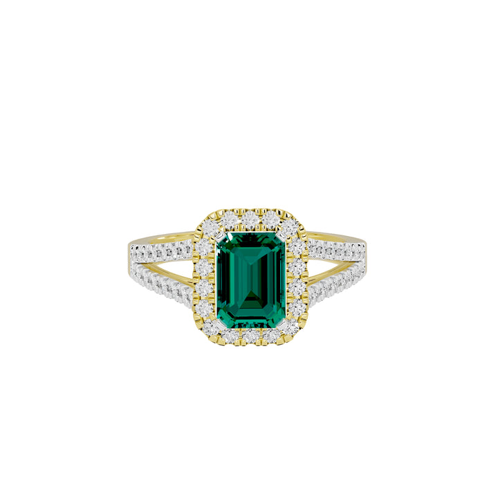 Calloway Emerald Halo Diamond Ring