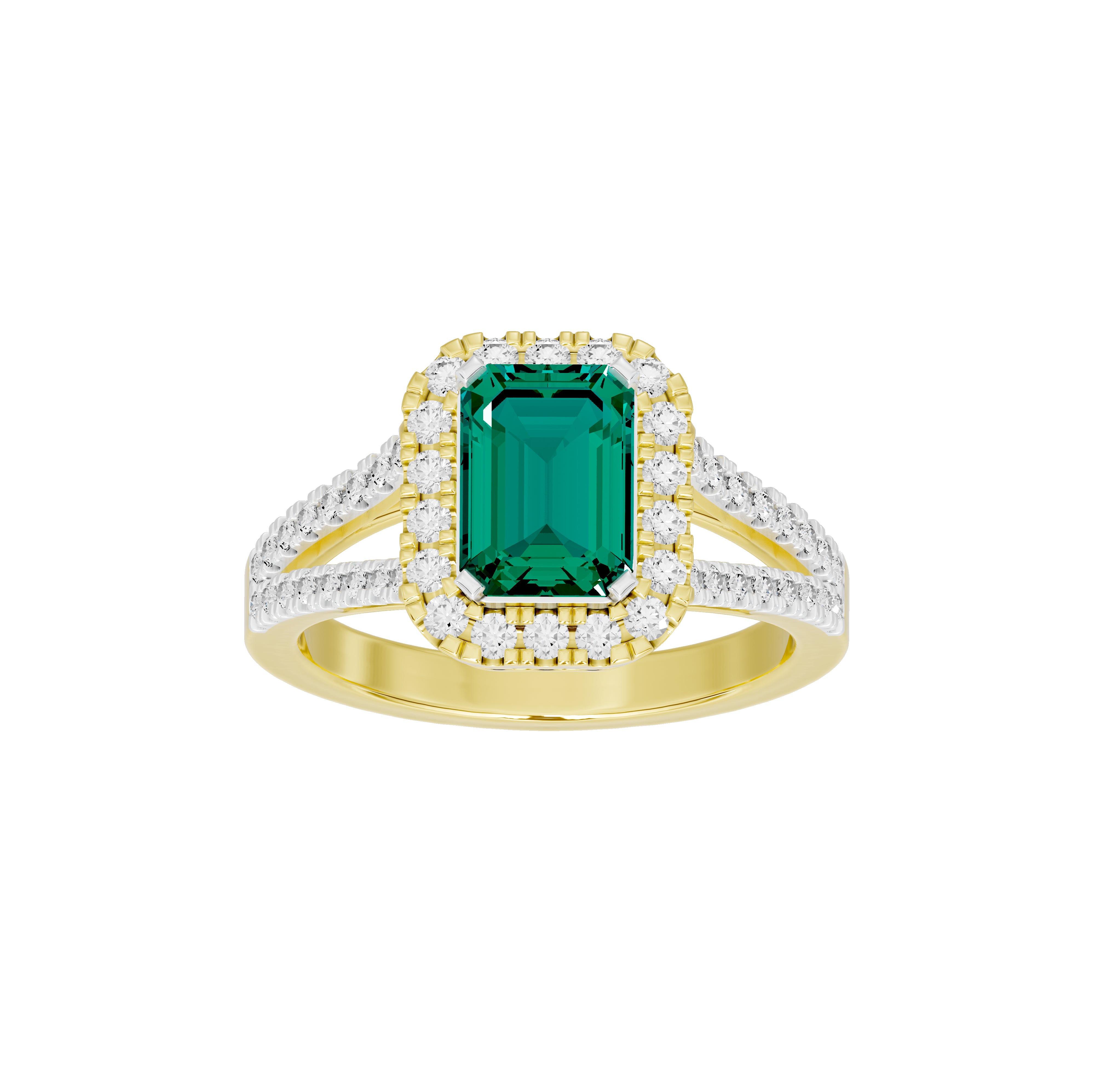 Calloway Emerald Halo Diamond Ring