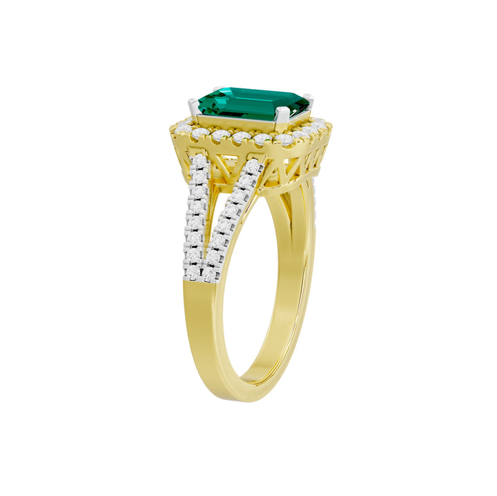 Calloway Emerald Halo Diamond Ring