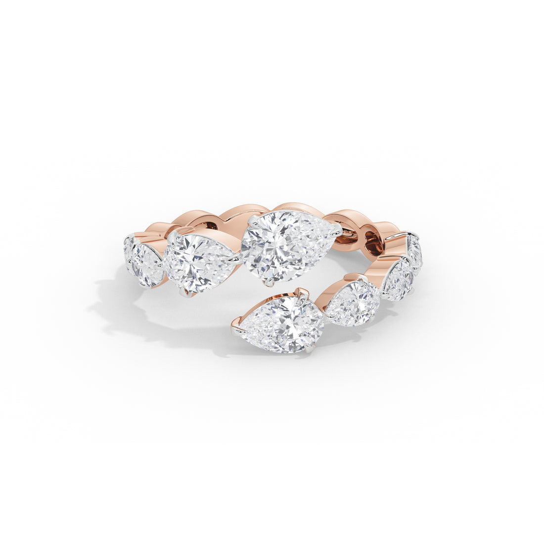 Rihaana Pear Cross Band Ring