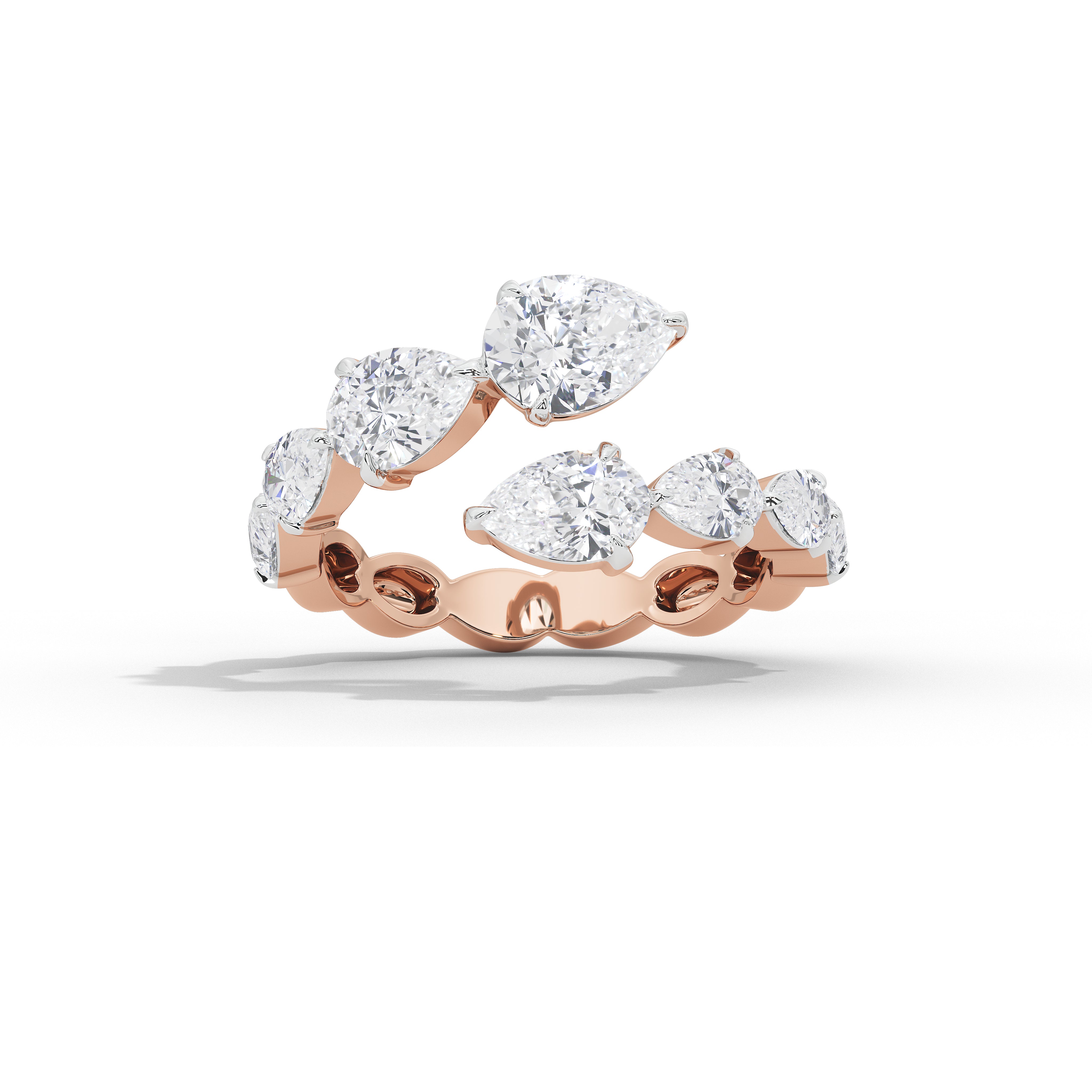 Rihaana Pear Cross Band Ring