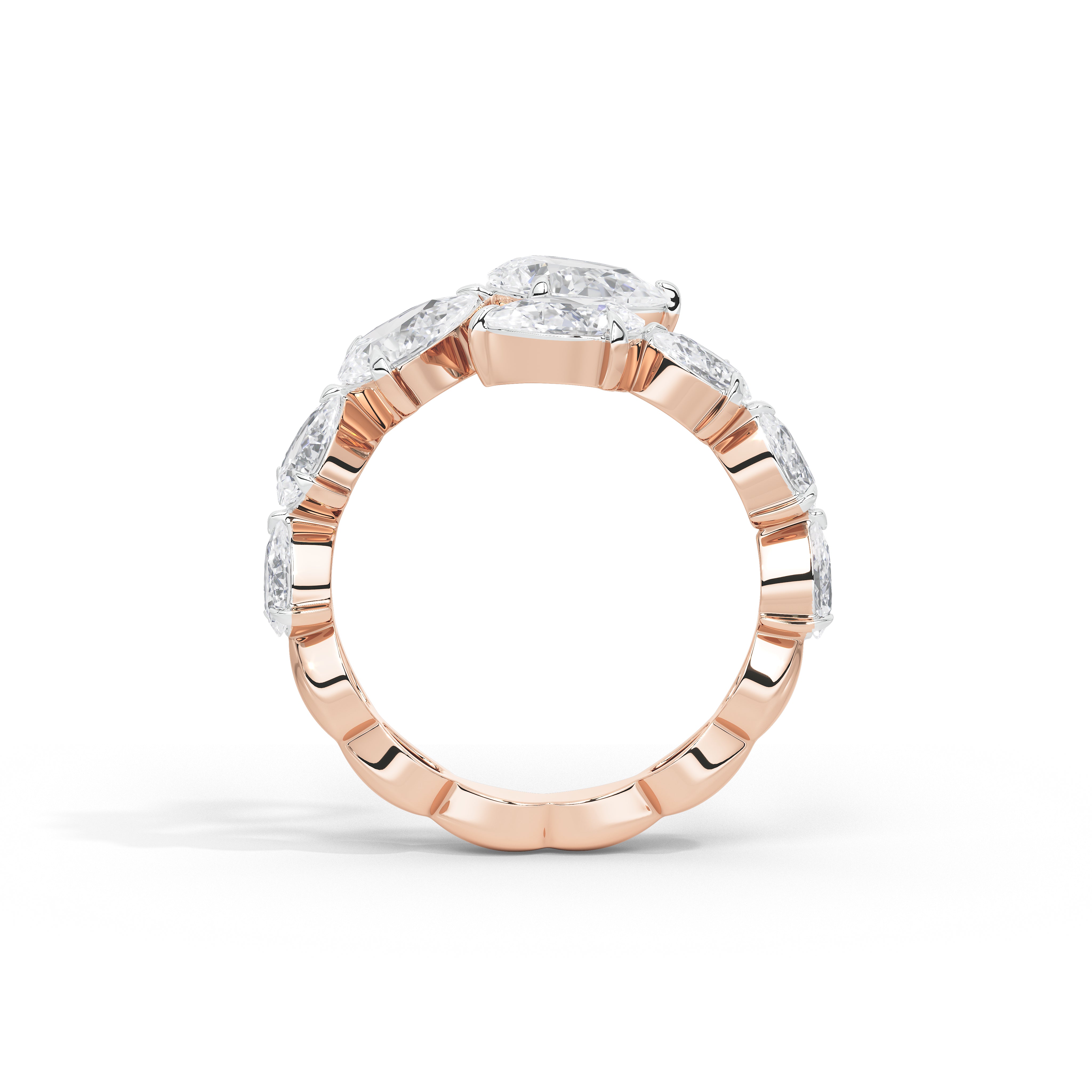 Rihaana Pear Cross Band Ring