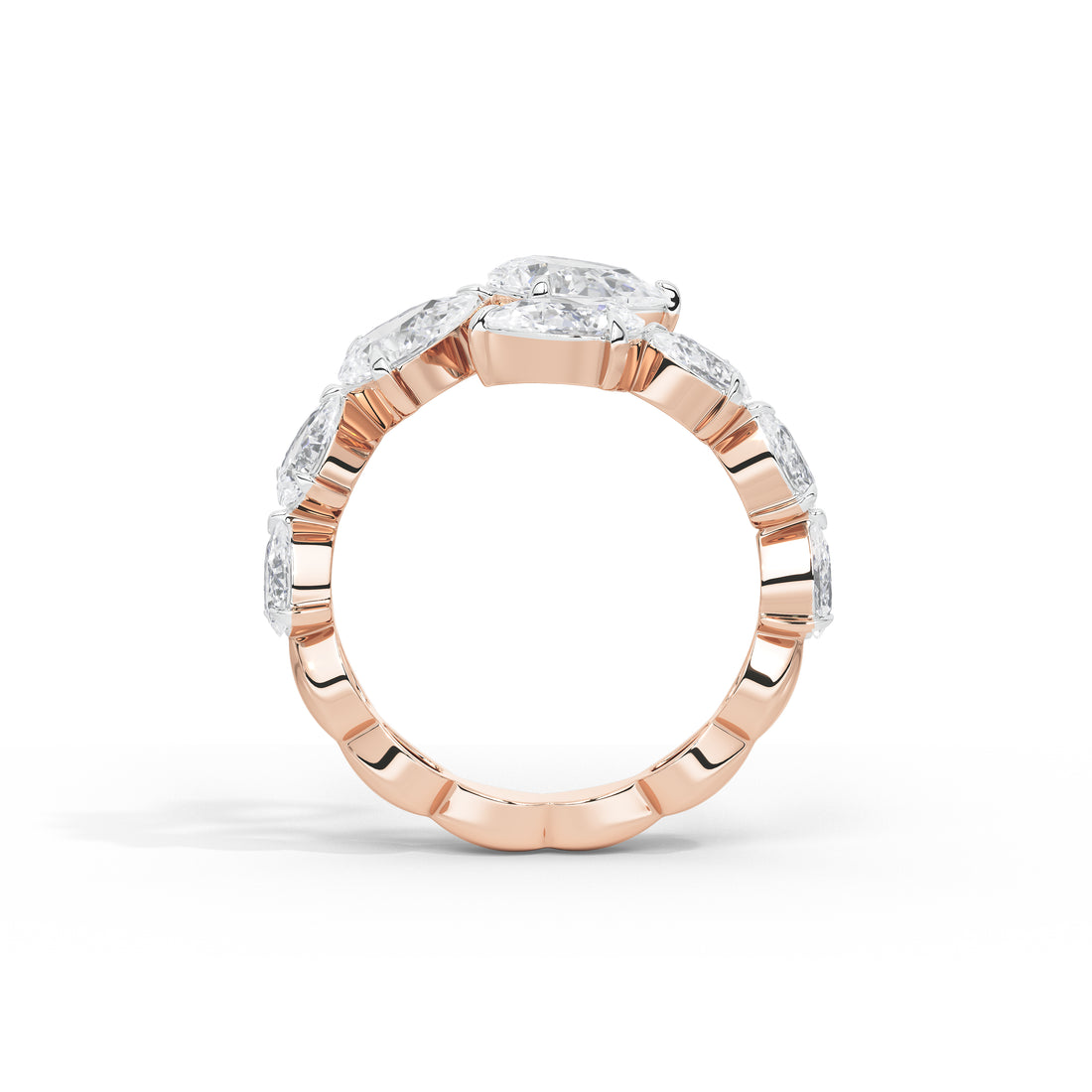 Rihaana Pear Cross Band Ring