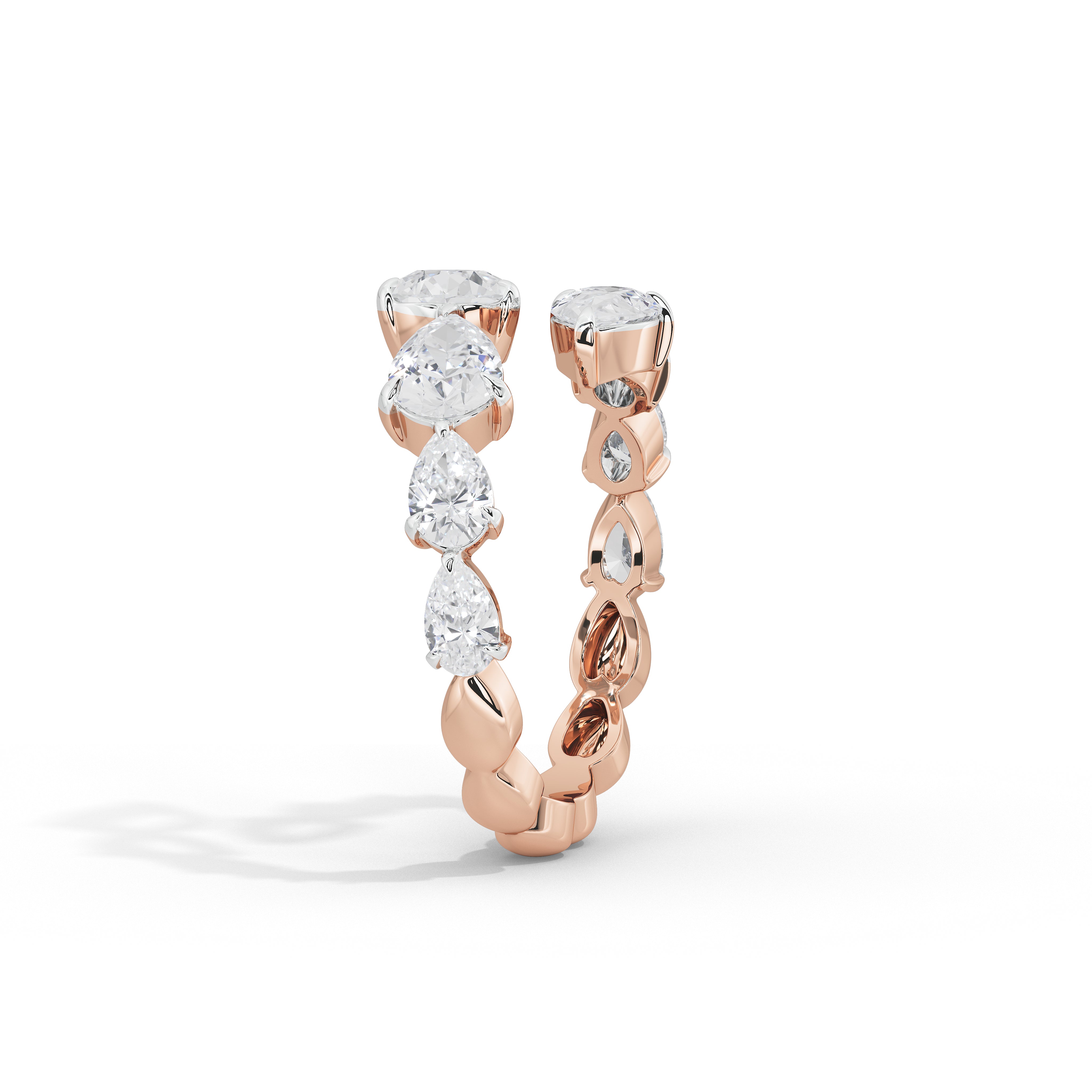 Rihaana Pear Cross Band Ring