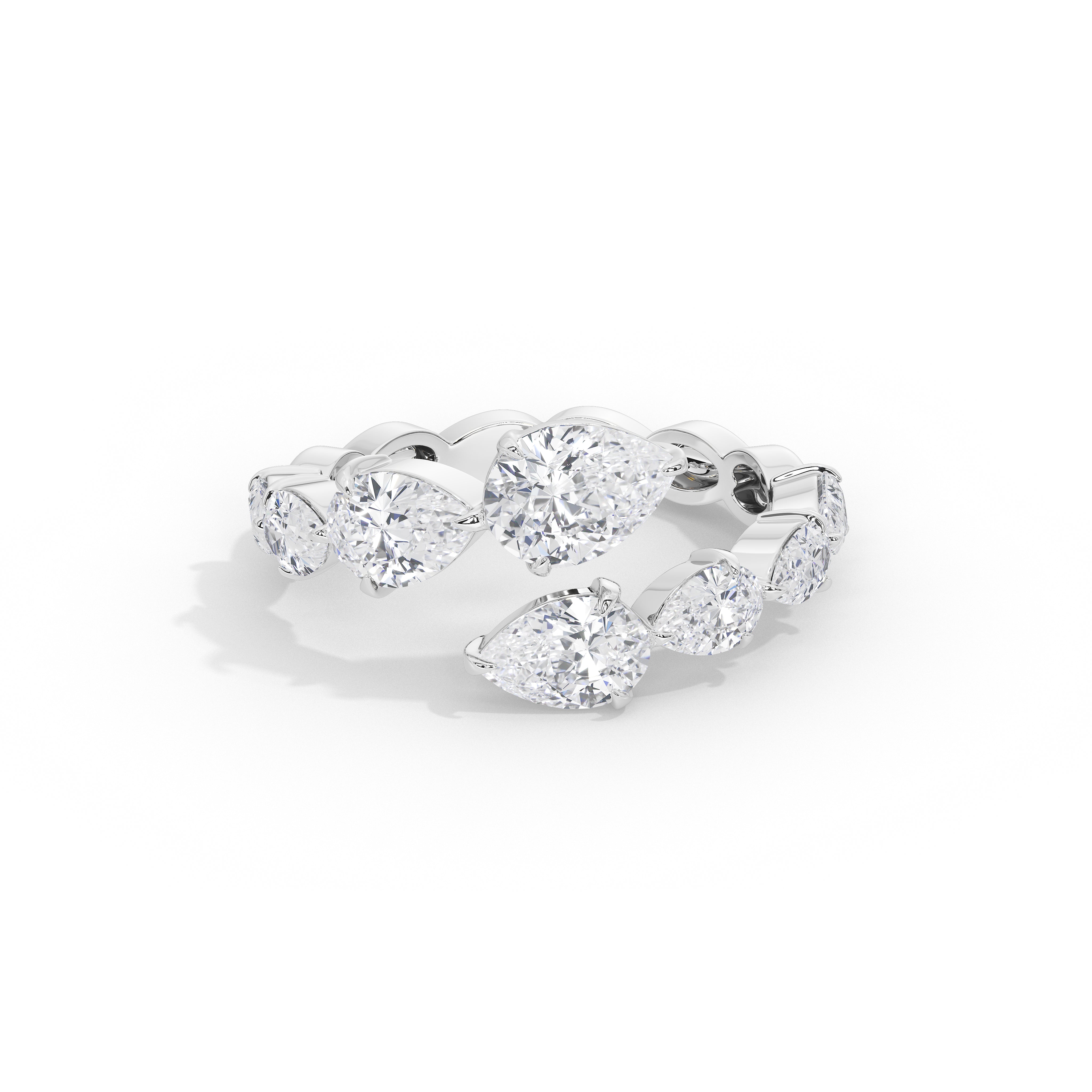 Rihaana Pear Cross Band Ring