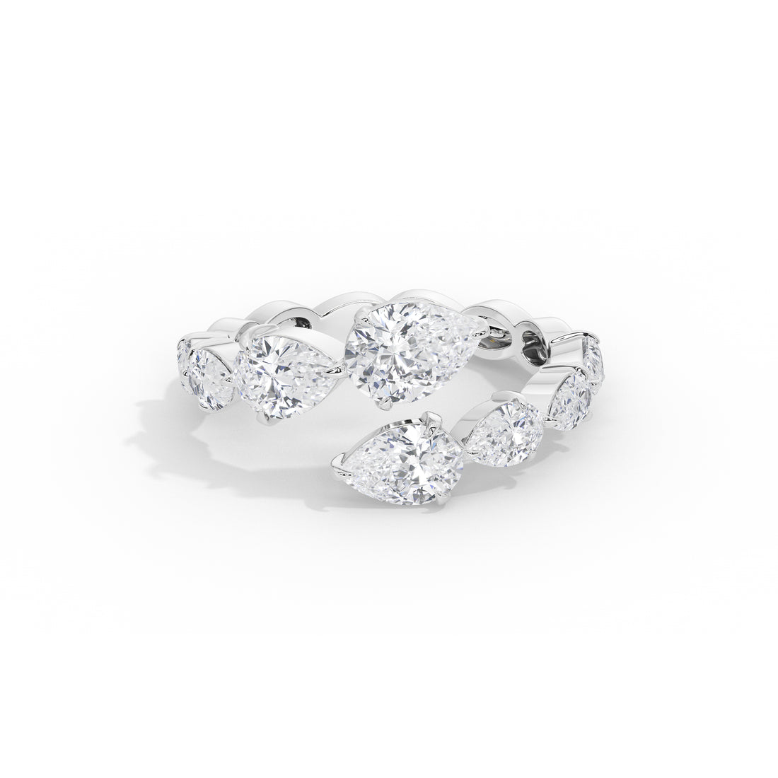 Rihaana Pear Cross Band Ring