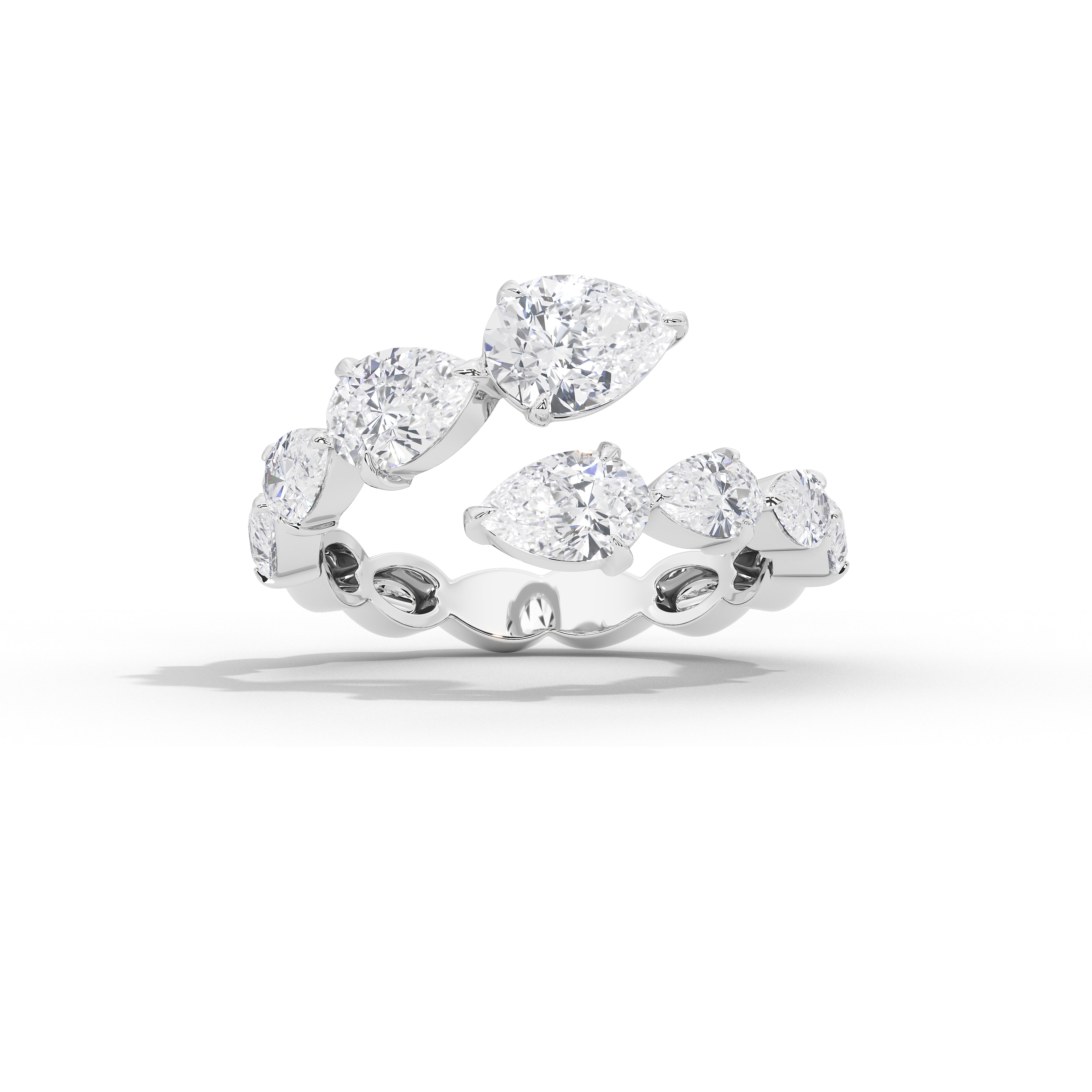Rihaana Pear Cross Band Ring