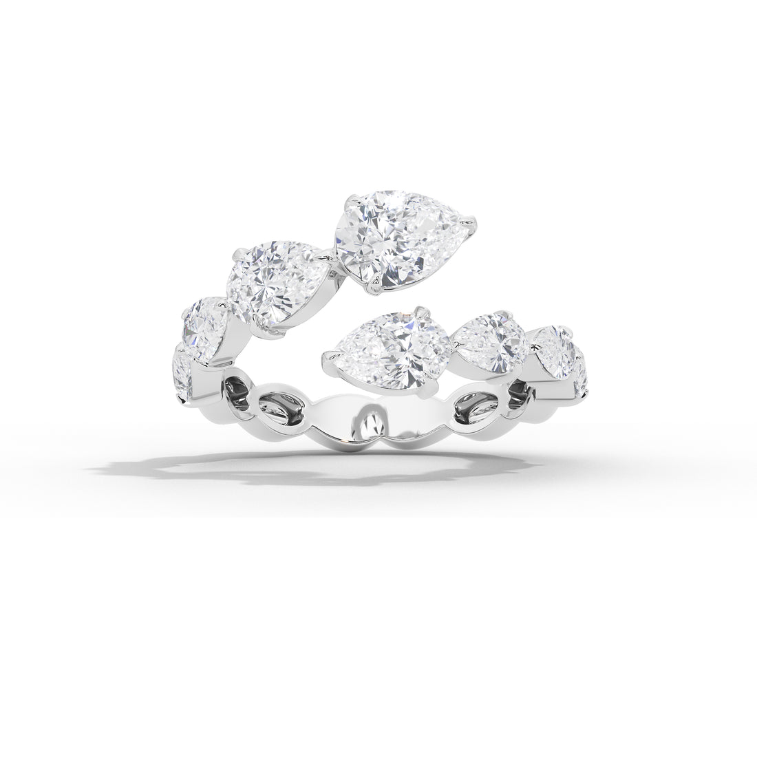 Rihaana Pear Cross Band Ring