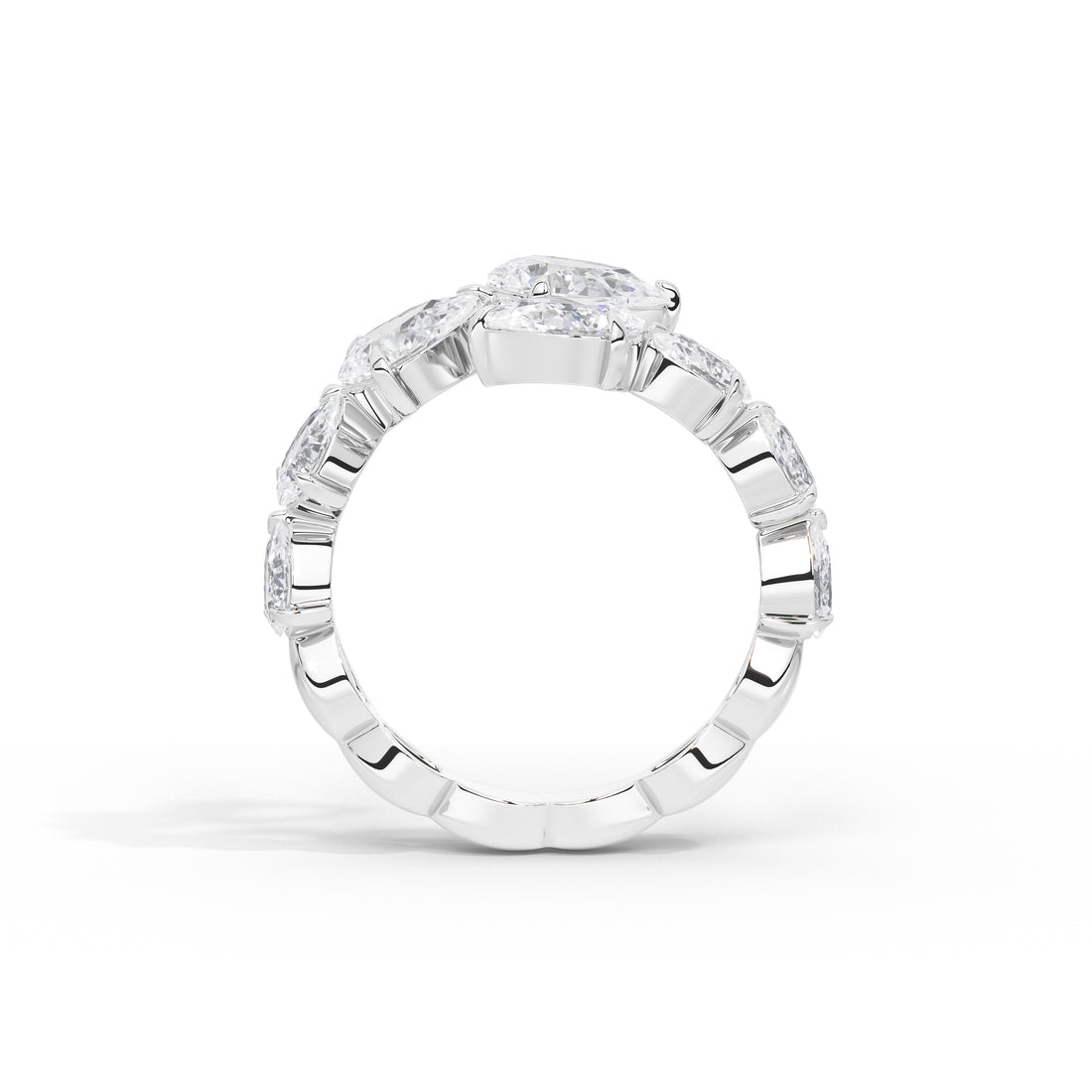 Rihaana Pear Cross Band Ring