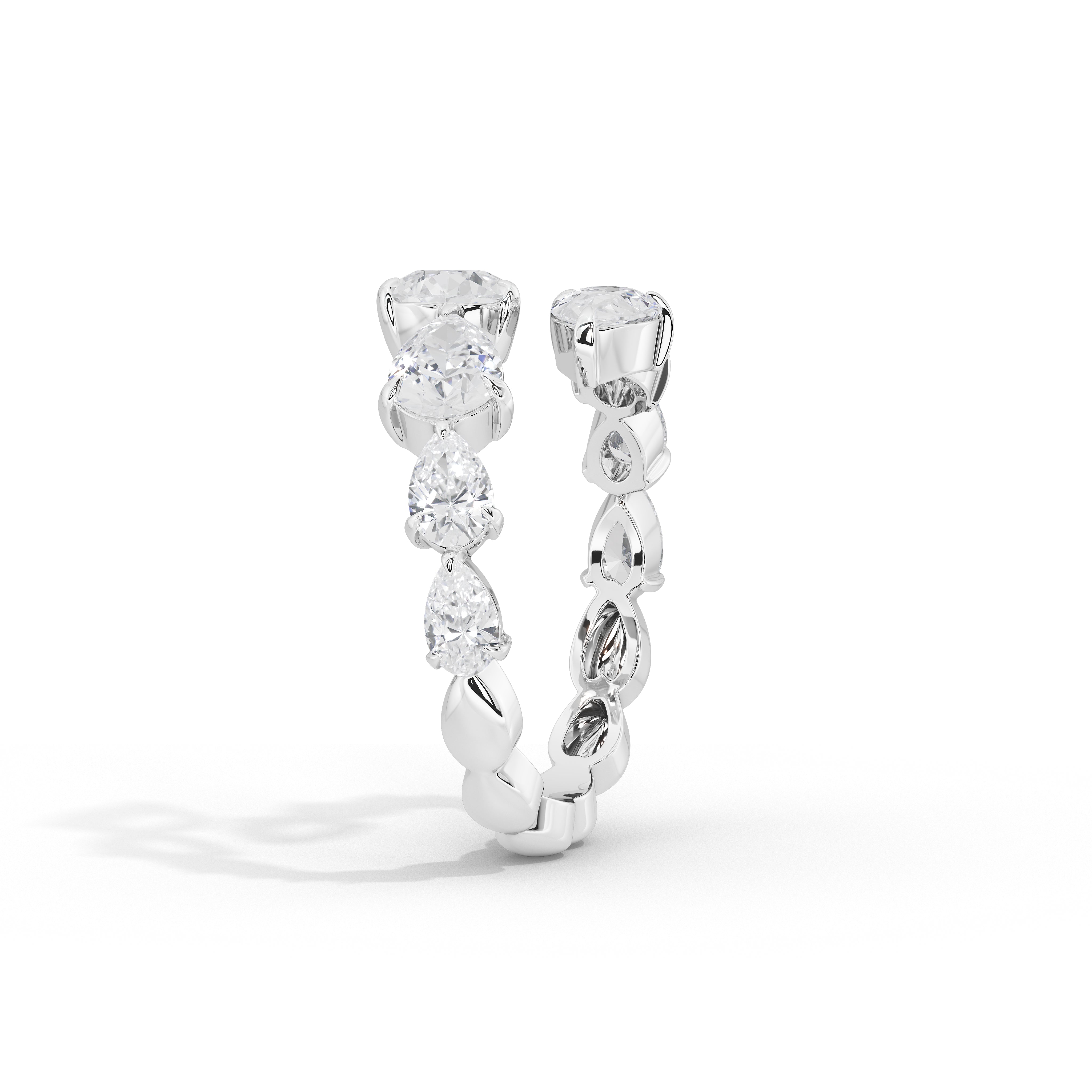 Rihaana Pear Cross Band Ring