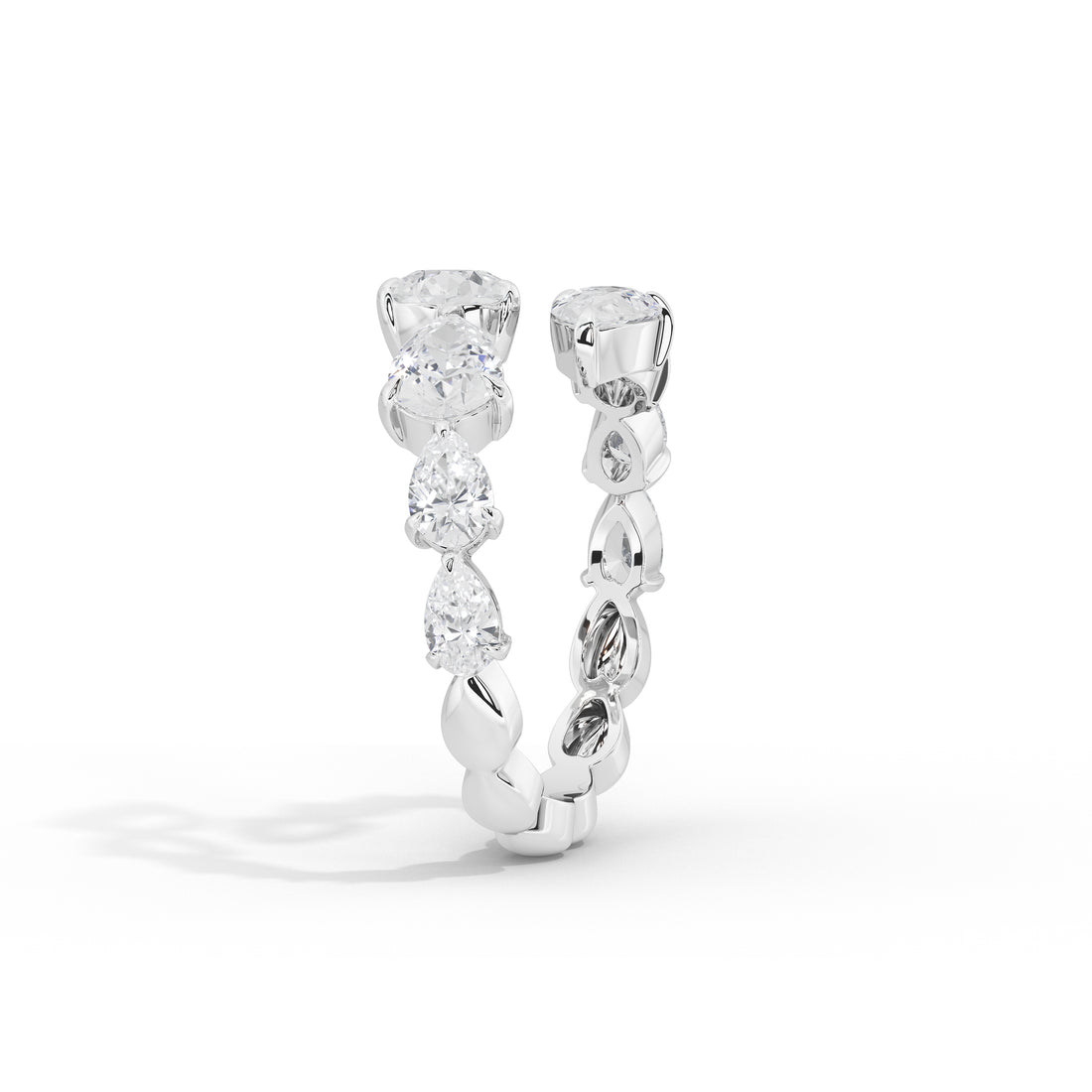 Rihaana Pear Cross Band Ring