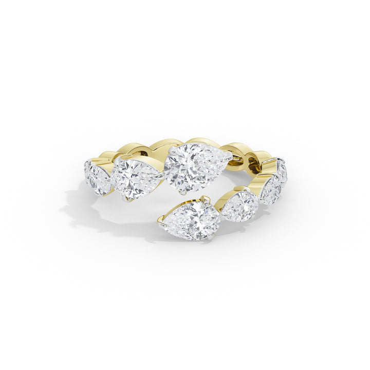 Rihaana Pear Cross Band Ring