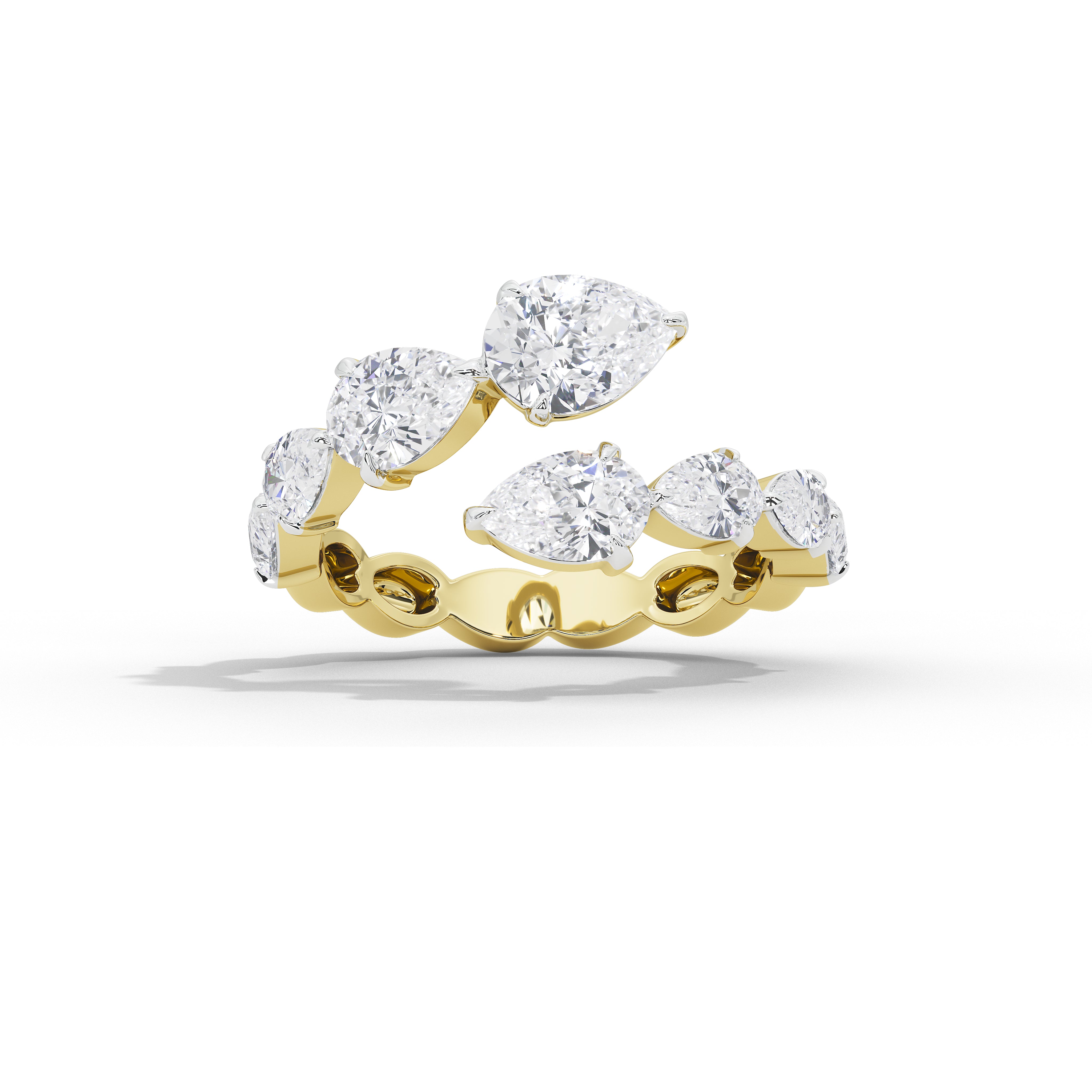 Rihaana Pear Cross Band Ring
