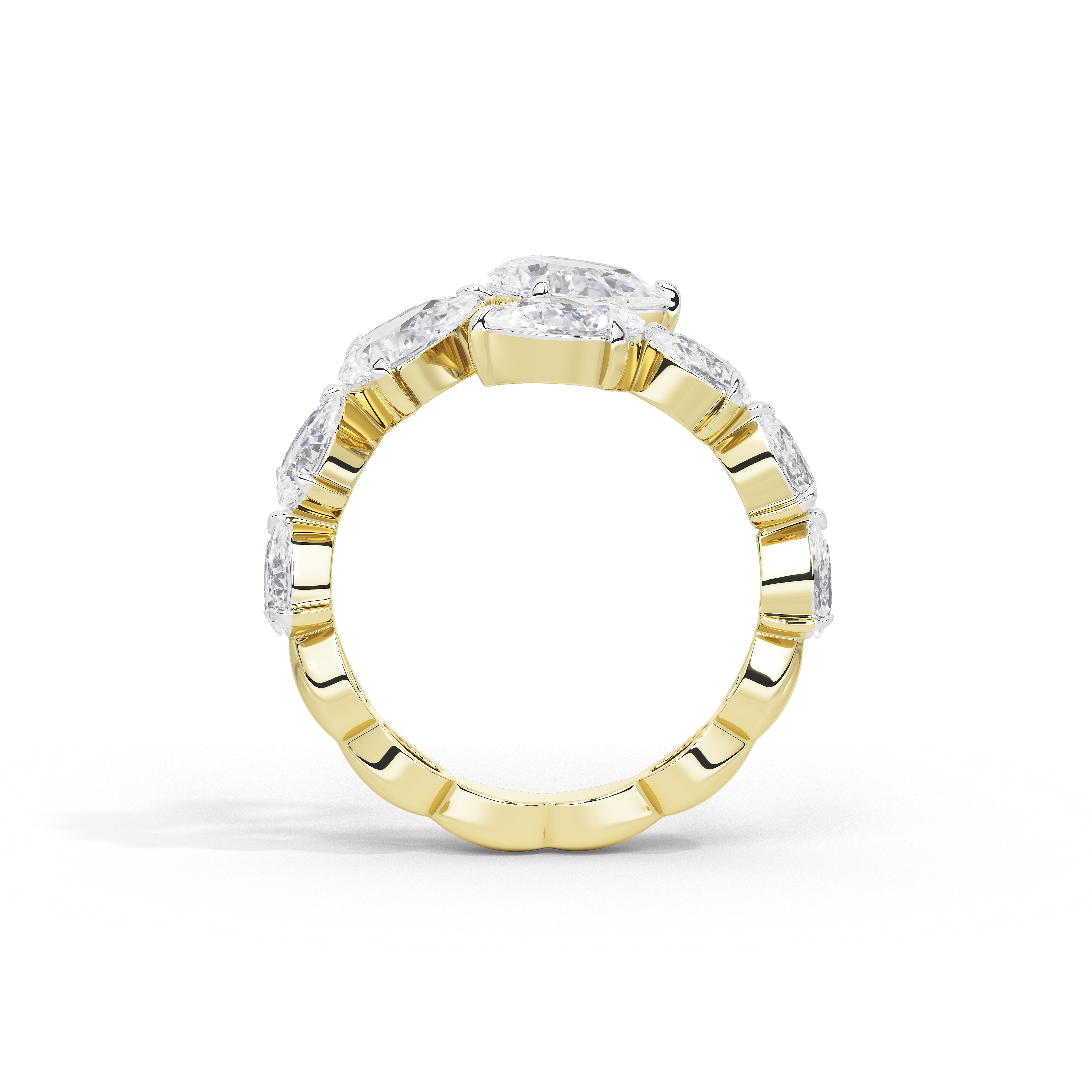 Rihaana Pear Cross Band Ring
