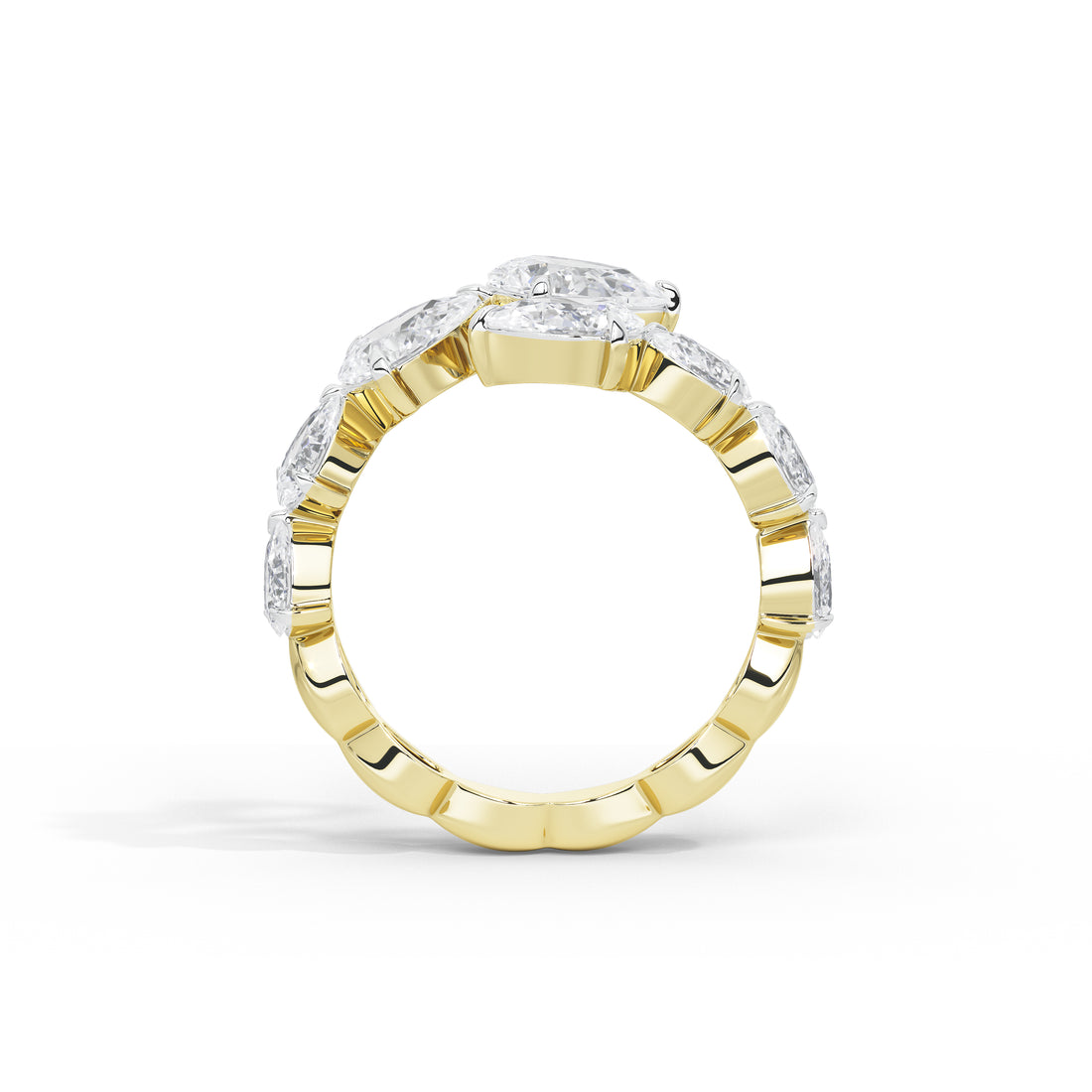 Rihaana Pear Cross Band Ring