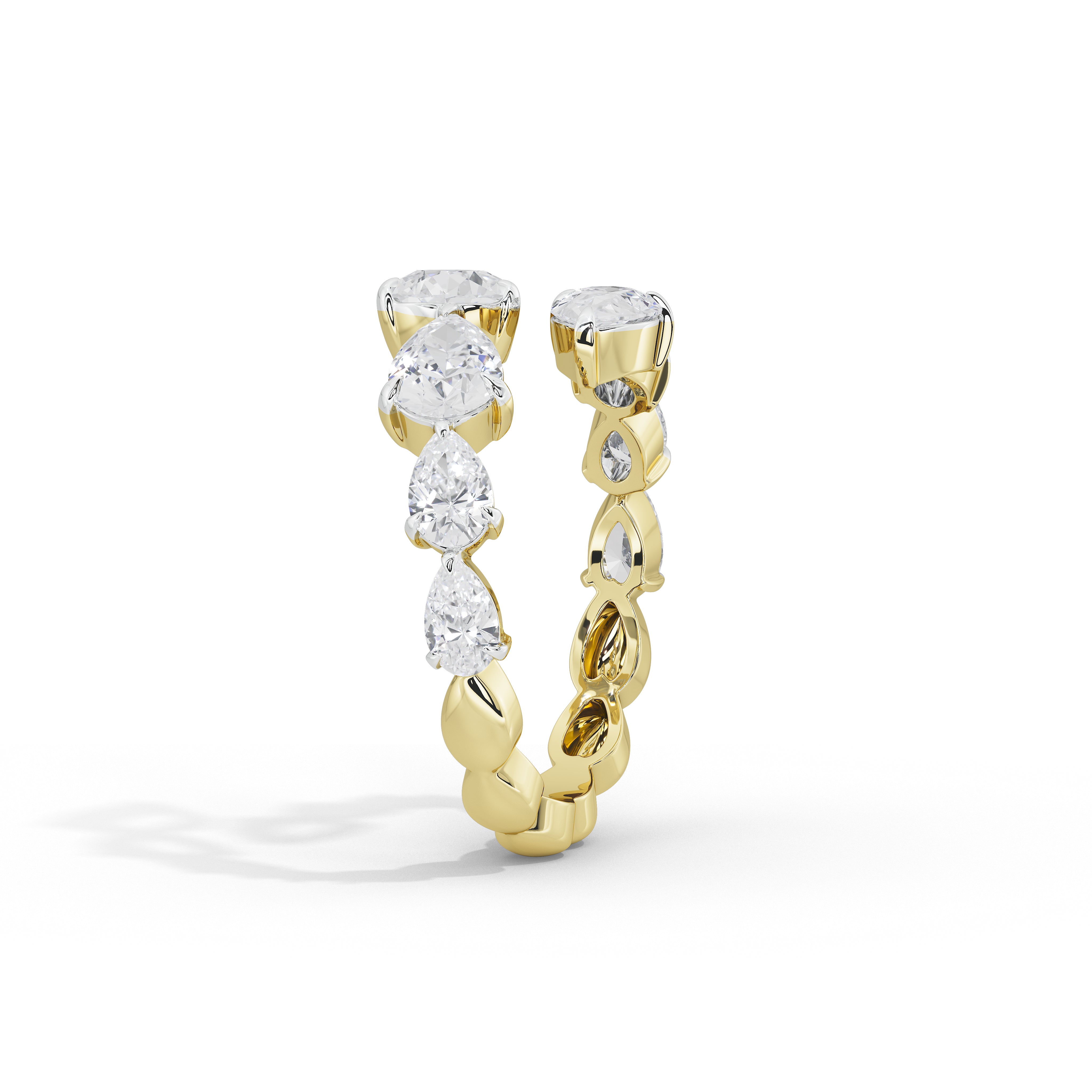 Rihaana Pear Cross Band Ring