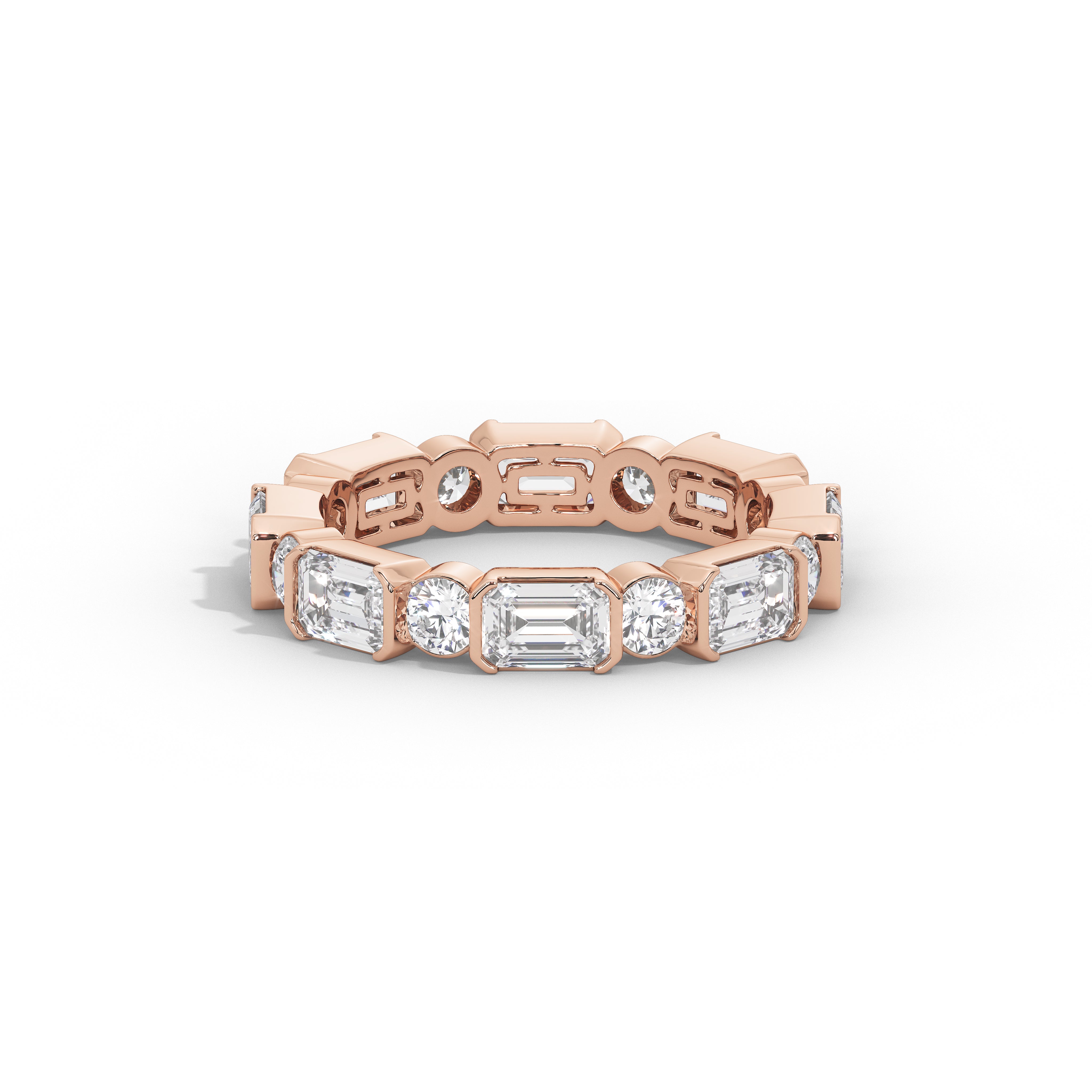 4 Carat Emerald & Round Eternity Band