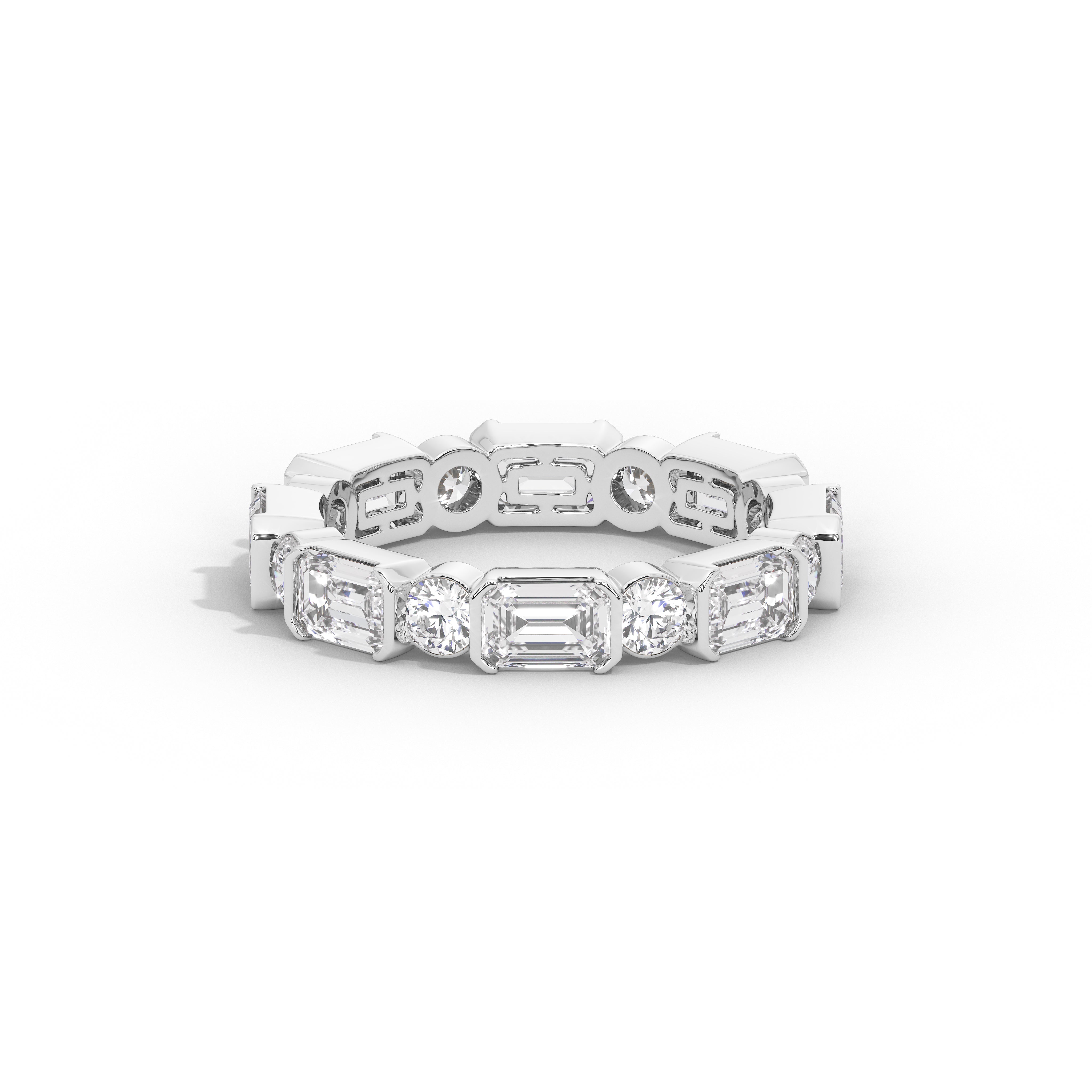 4 Carat Emerald & Round Eternity Band