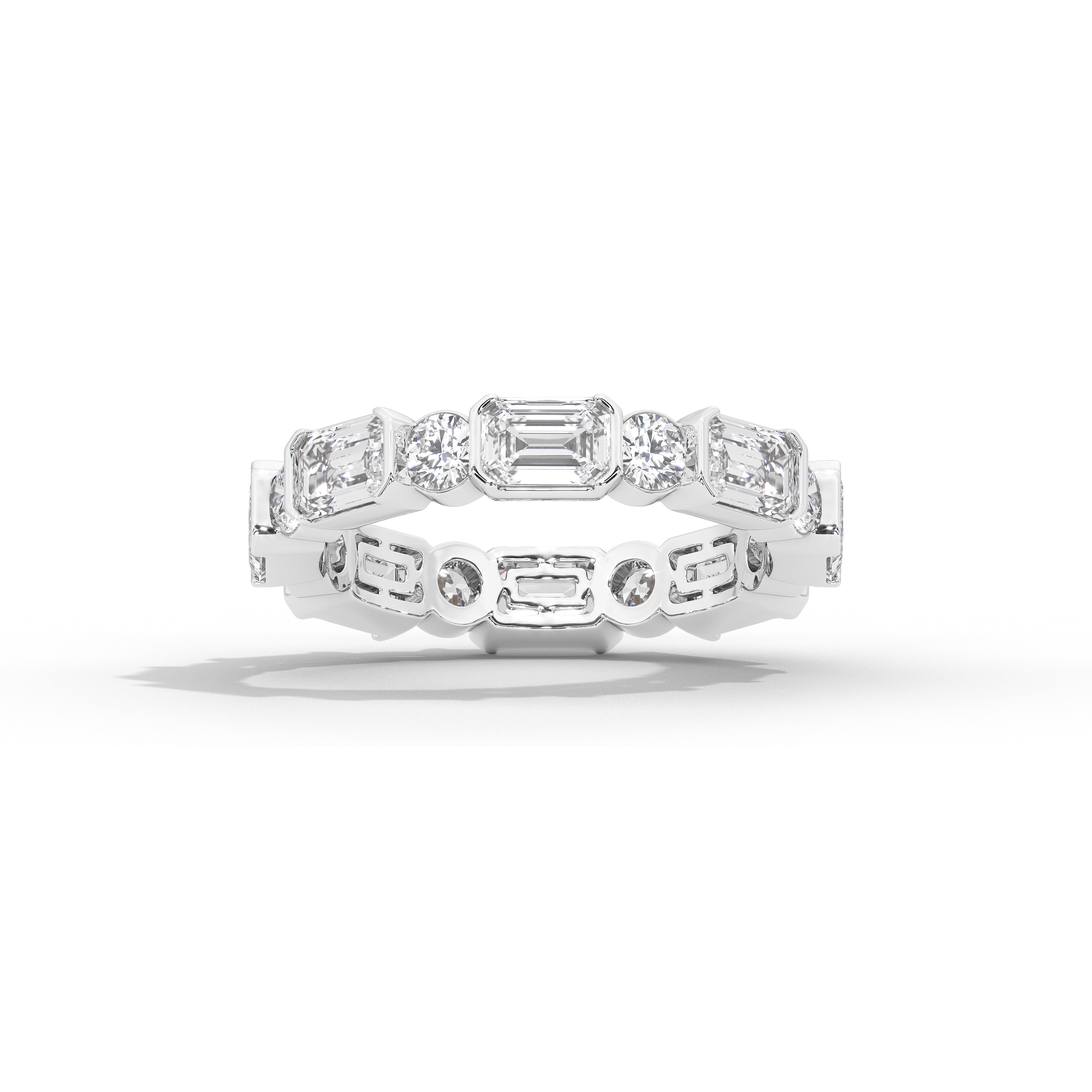 4 Carat Emerald & Round Eternity Band
