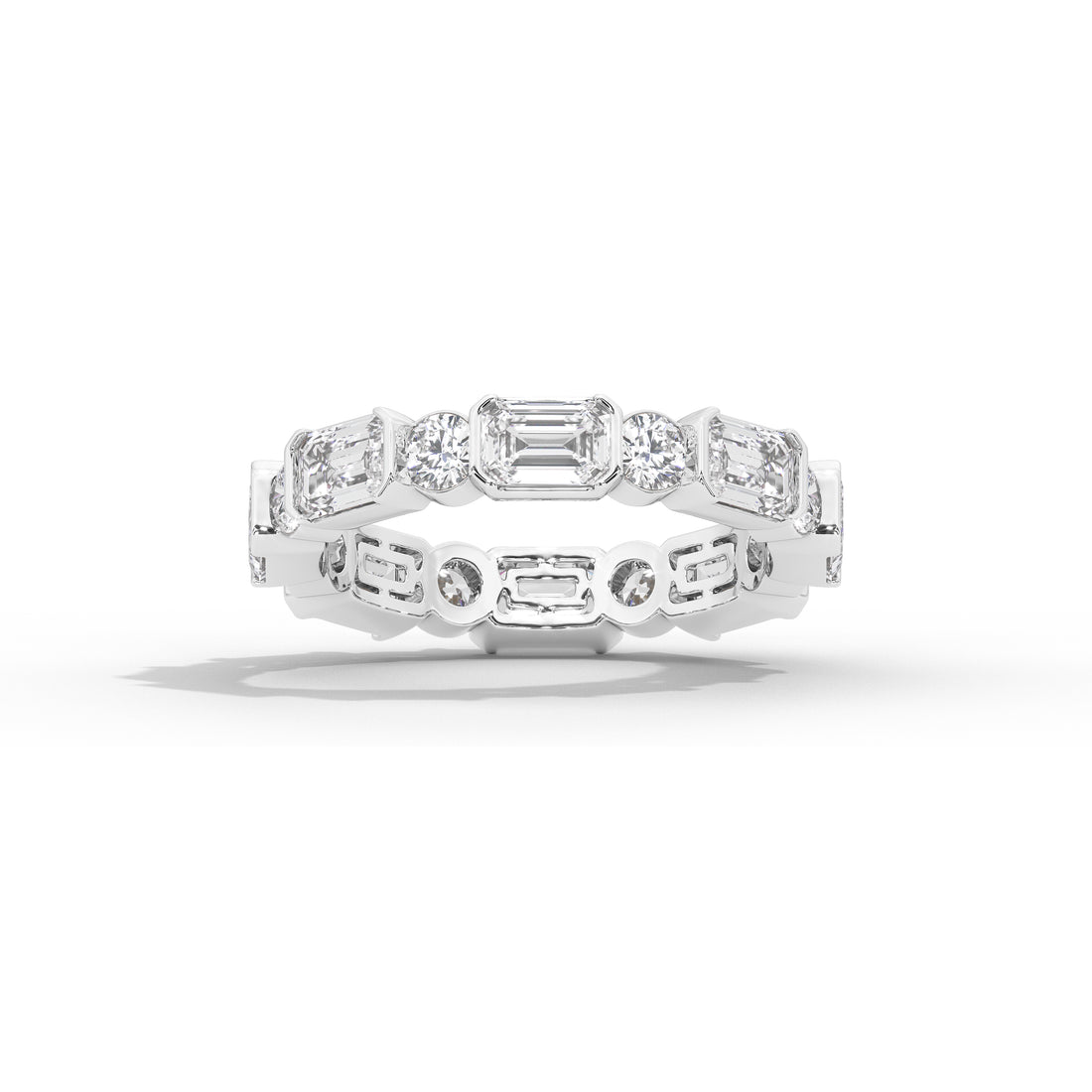 4 Carat Emerald & Round Eternity Band