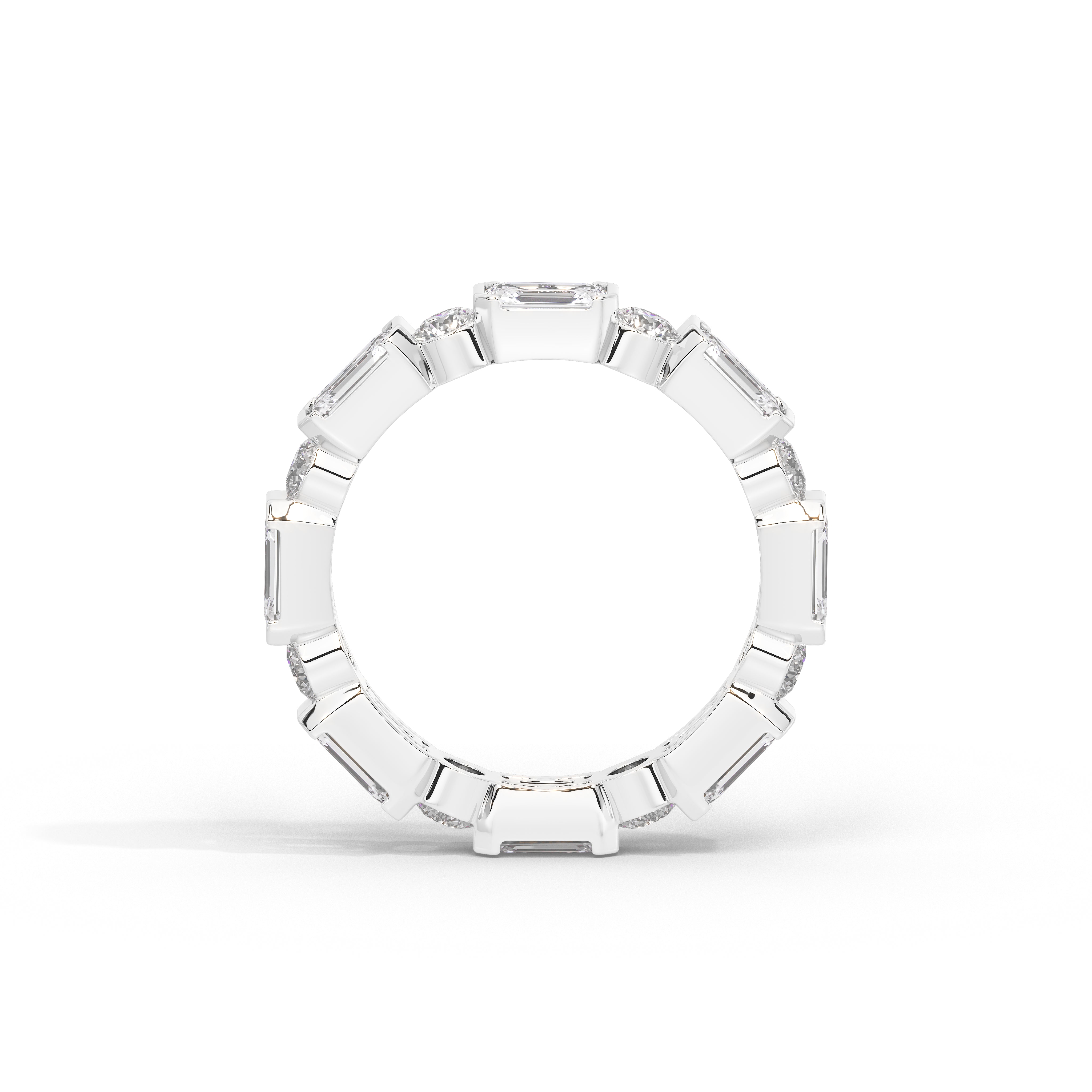 4 Carat Emerald & Round Eternity Band